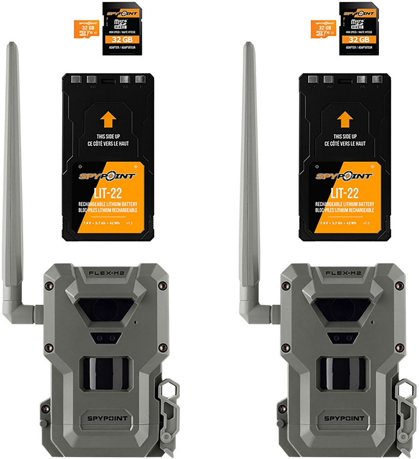 SpyPoint FLEX-M2 Trail Camera Ultimate Twin Pack Bundle
