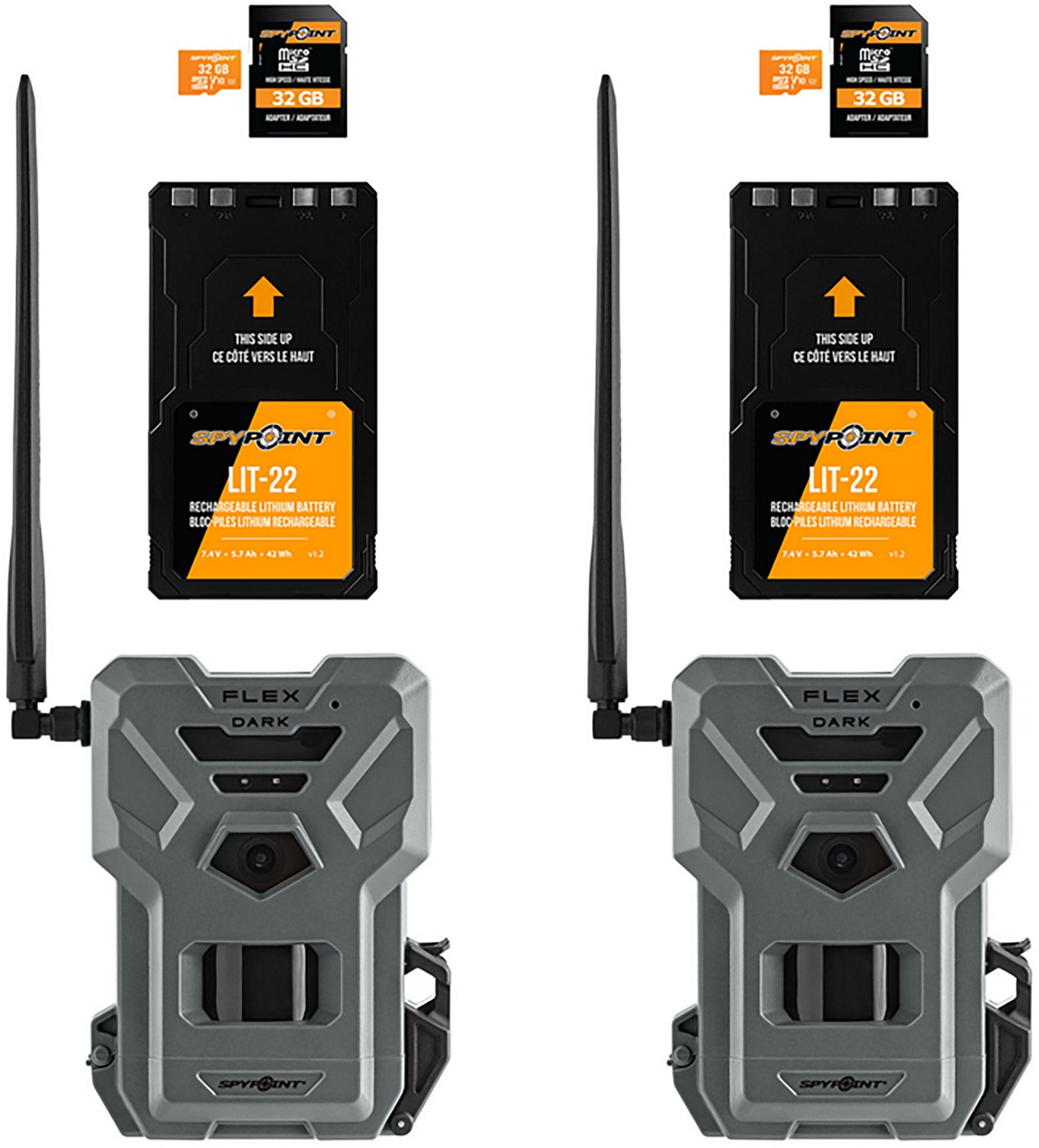 SpyPoint FLEX-DARK Trail Camera Ultimate Twin Pack Bundle