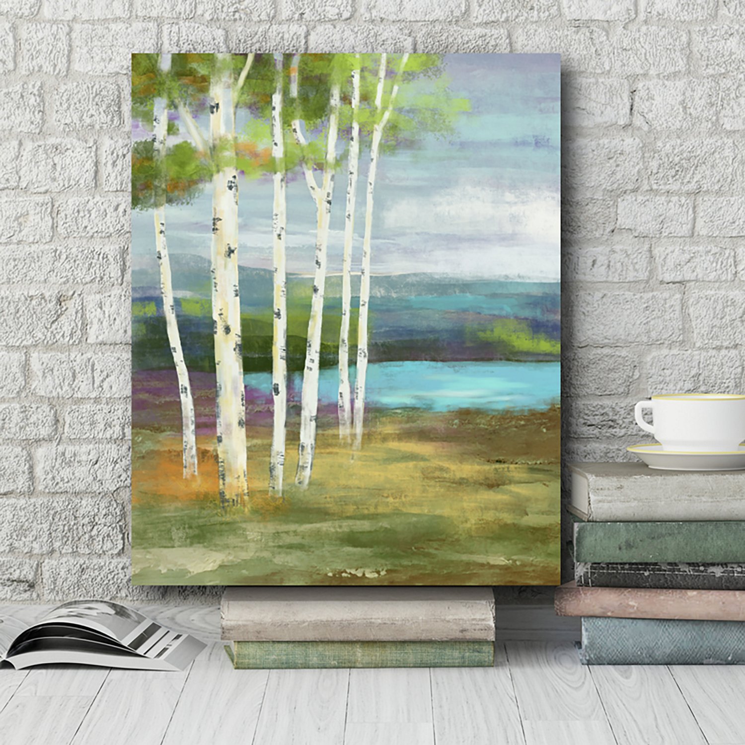 Courtside Market Birches at the Pond 16 x 20 in. Gallery-Wrapped Canvas - view number 2