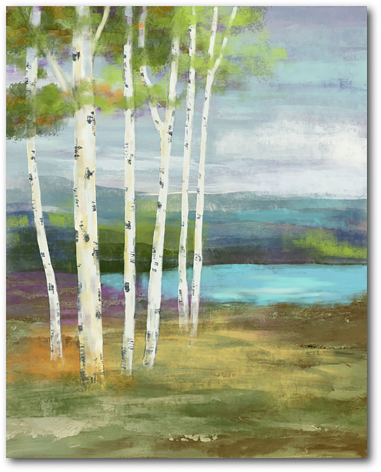 Courtside Market Birches at the Pond 20 x 24 in. Gallery-Wrapped Canvas