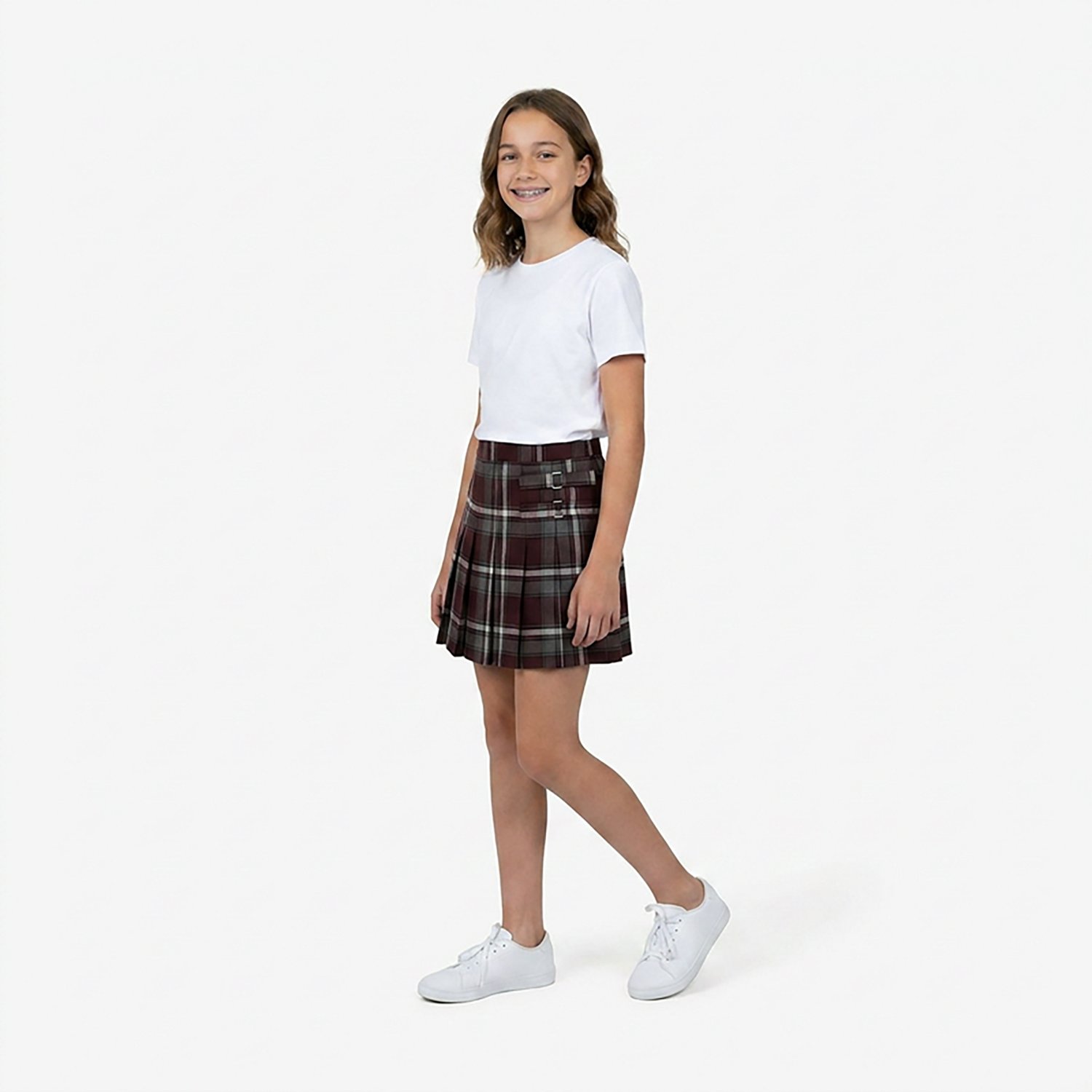 French Toast Girls' Plaid 2-Tab Uniform Scooter