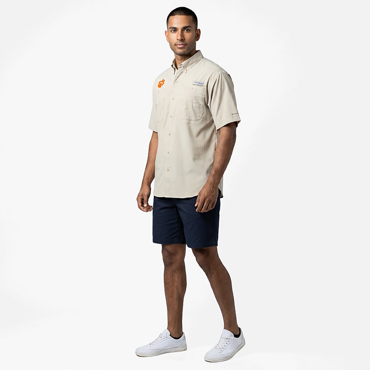 Columbia Sportswear Men's Clemson University Tamiami Short Sleeve Fishing Shirt - view number 5