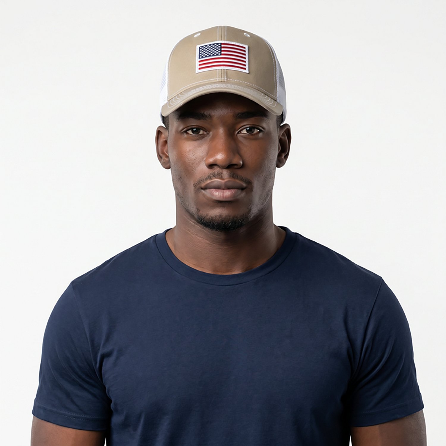 Academy Sports + Outdoors Men's American Flag Trucker Hat - view number 2