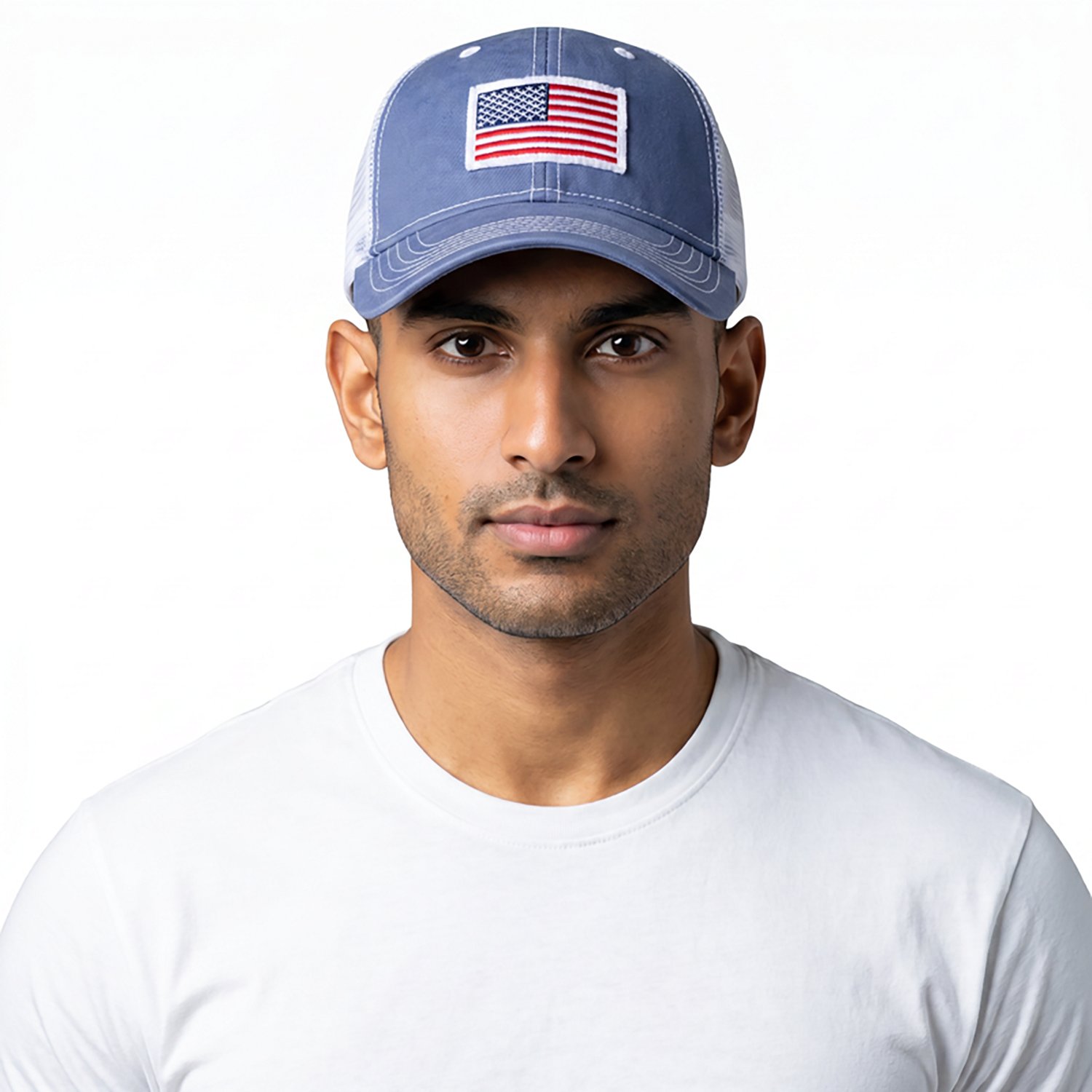 Academy Sports + Outdoors Men's American Flag Trucker Hat