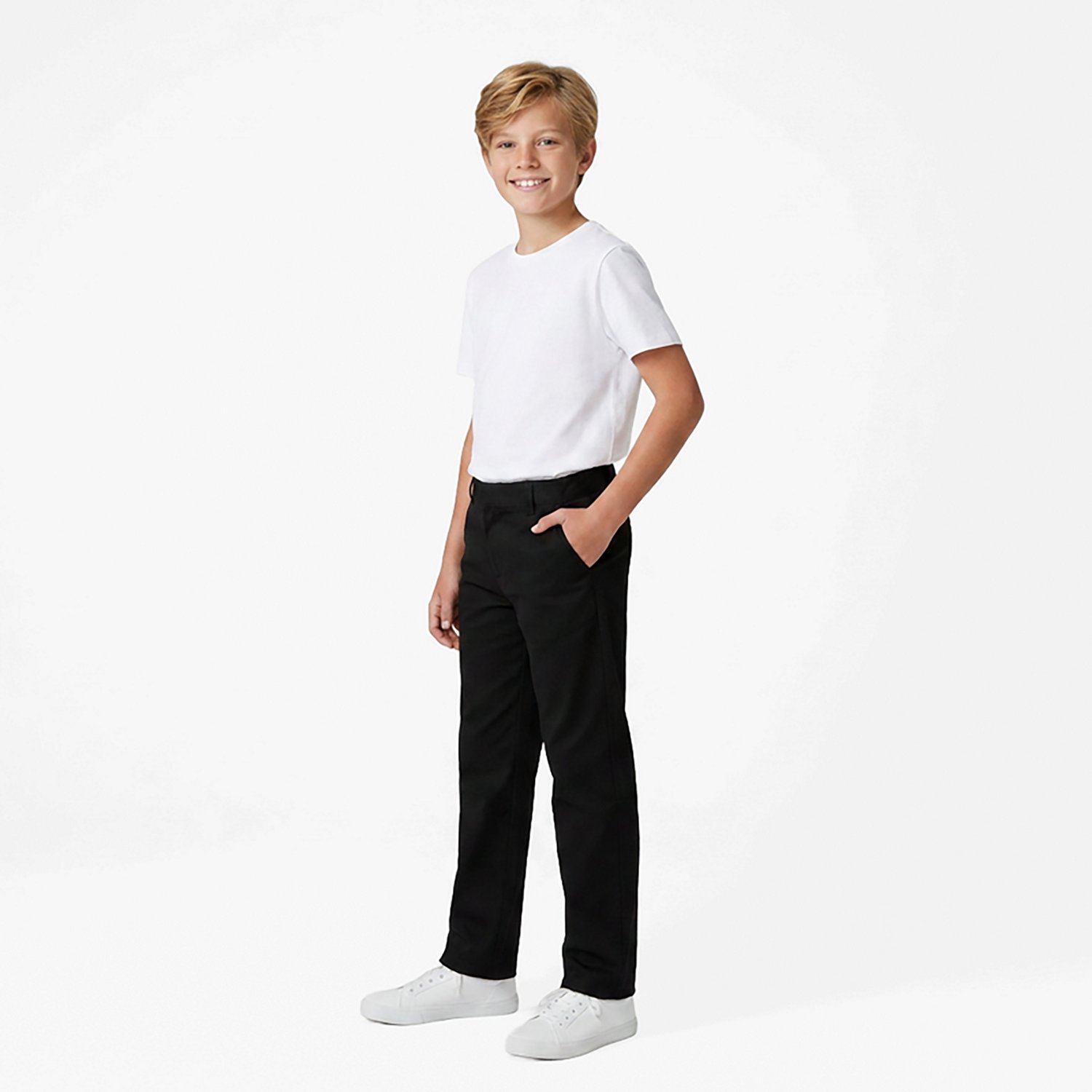 French Toast Extended Sizing Boys' Adjustable Waist Double Knee Pants - view number 3
