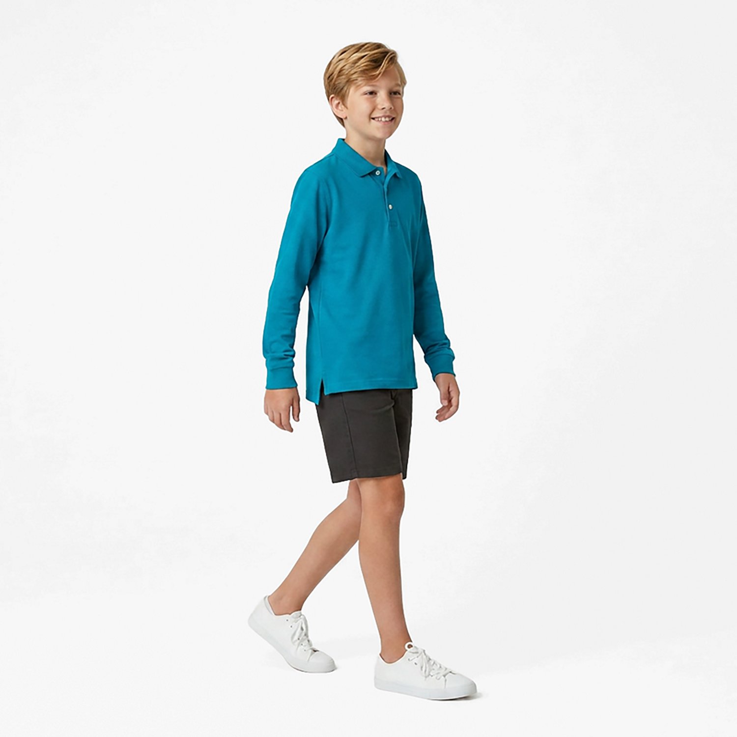 French Toast Boys' Long Sleeve Pique Polo Shirt                                                                                  - view number 3