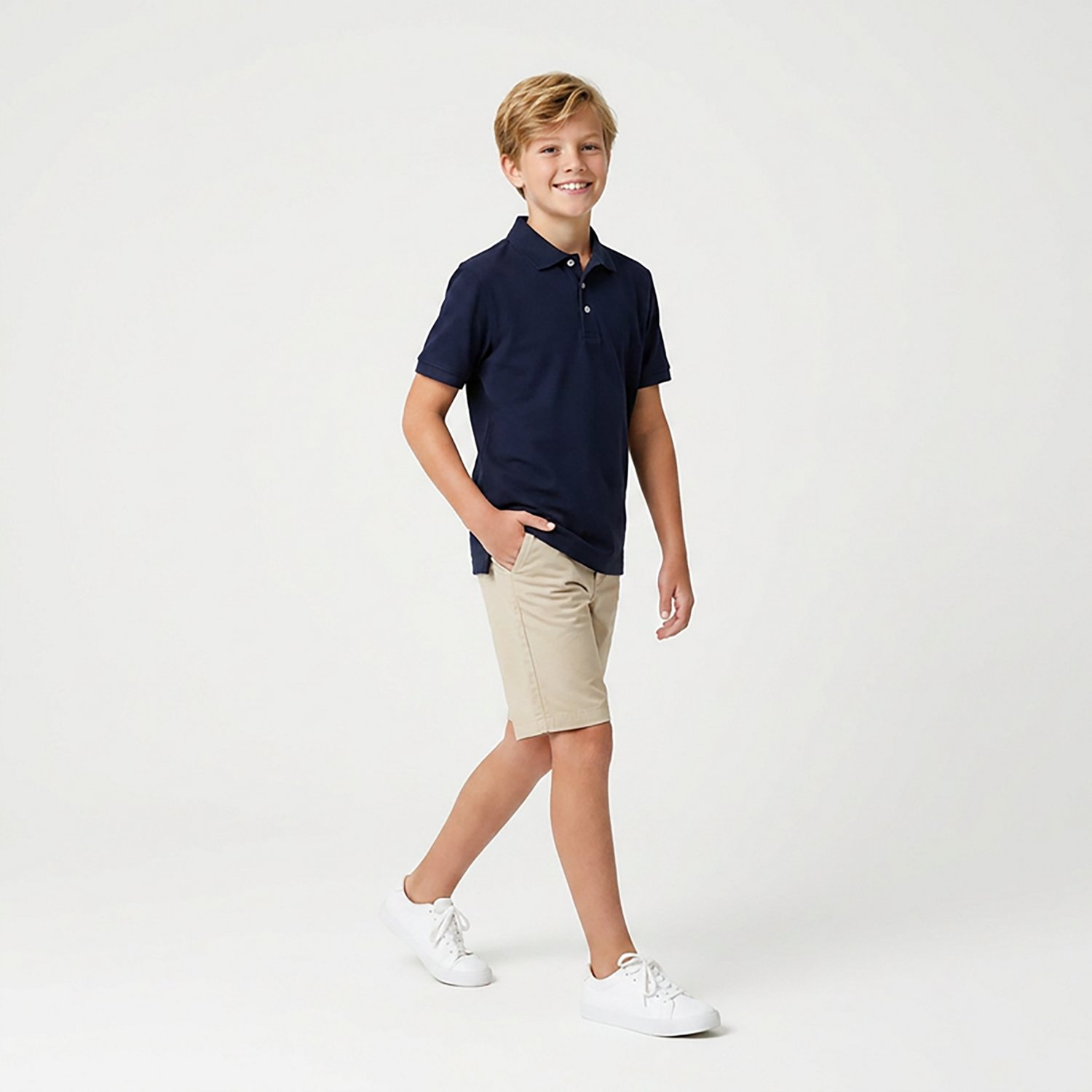 French Toast Boys' Short Sleeve Interlock Knit Polo Shirt - view number 2