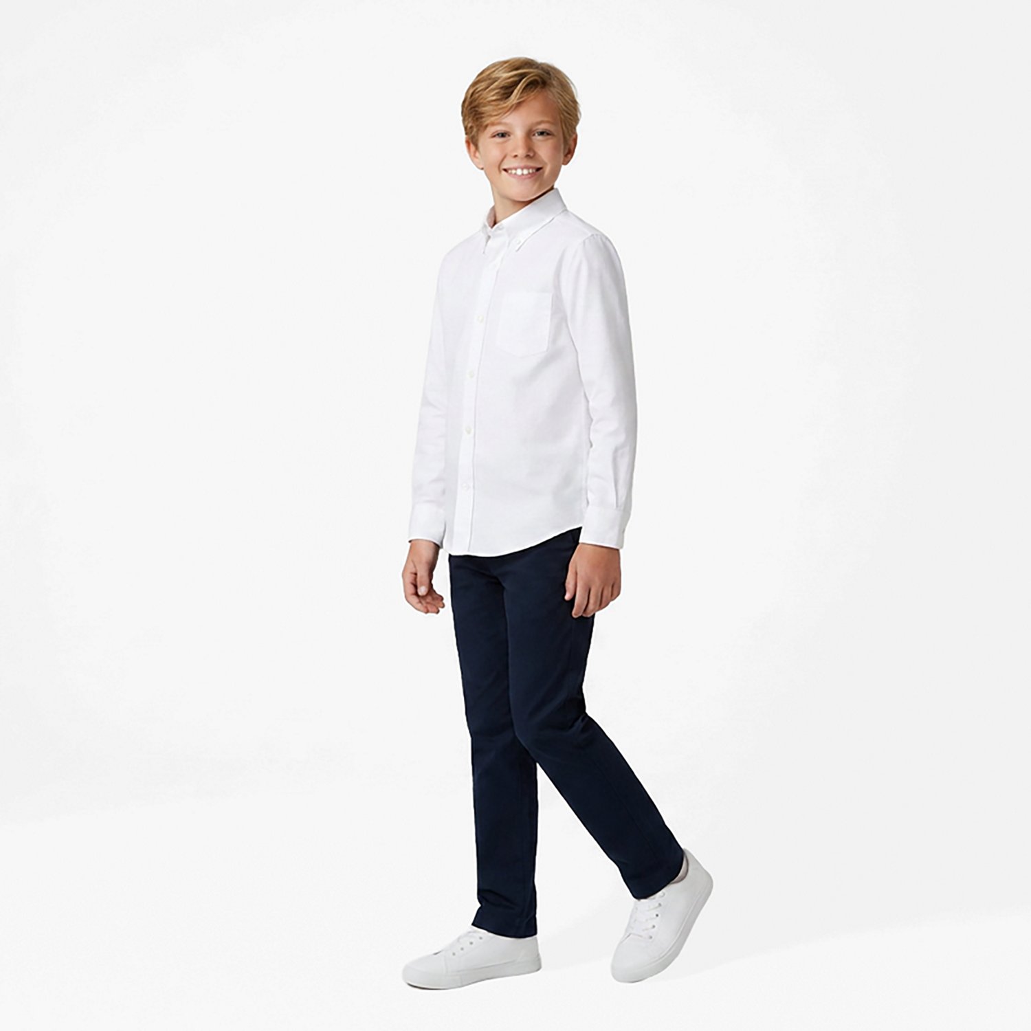 French Toast Boys' Long Sleeve Oxford Shirt