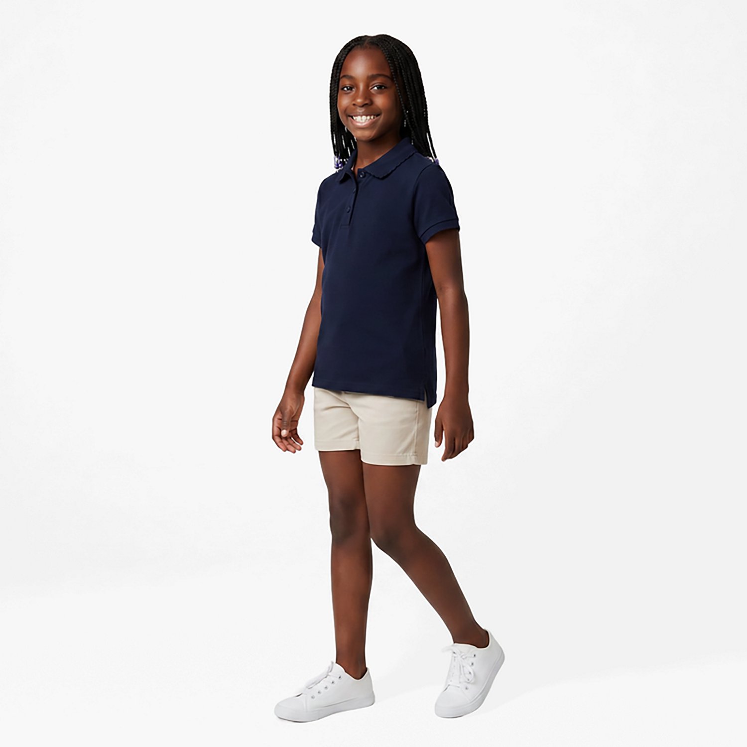 French Toast Girls' Polo Shirt with Picot Collar
