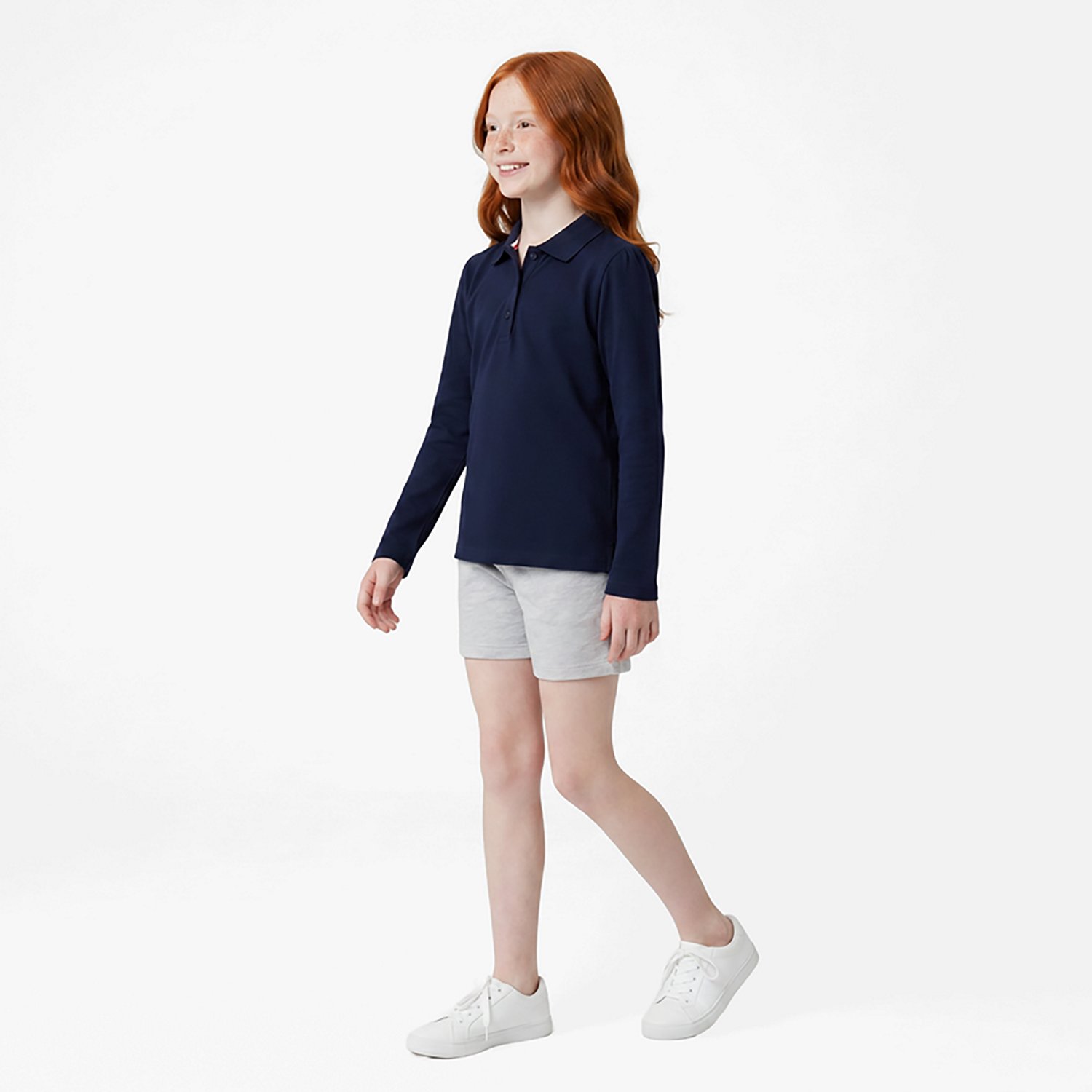 French Toast Girls' Long Sleeve Stretch Pique Polo - view number 3