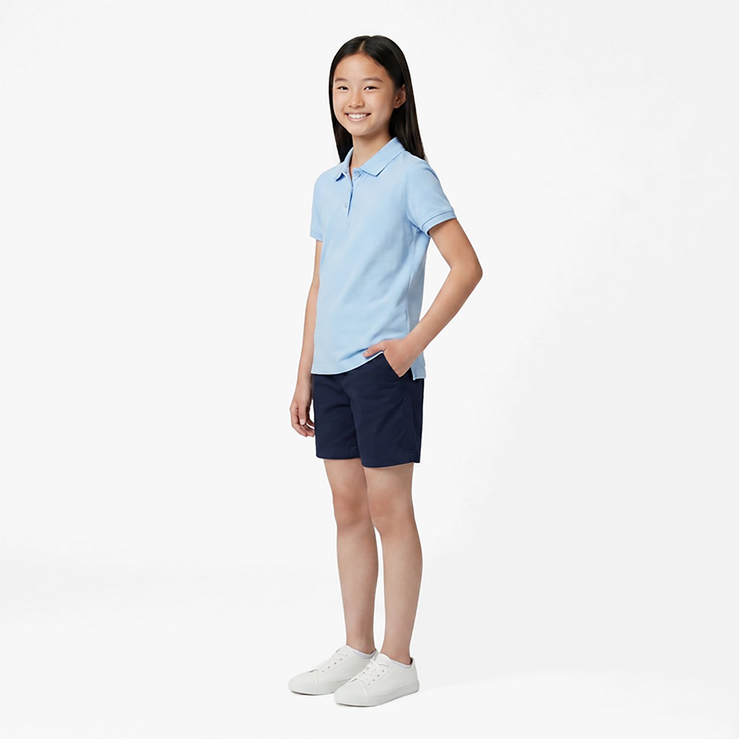 French Toast Girls' Short Sleeve Stretch Pique Polo Shirt