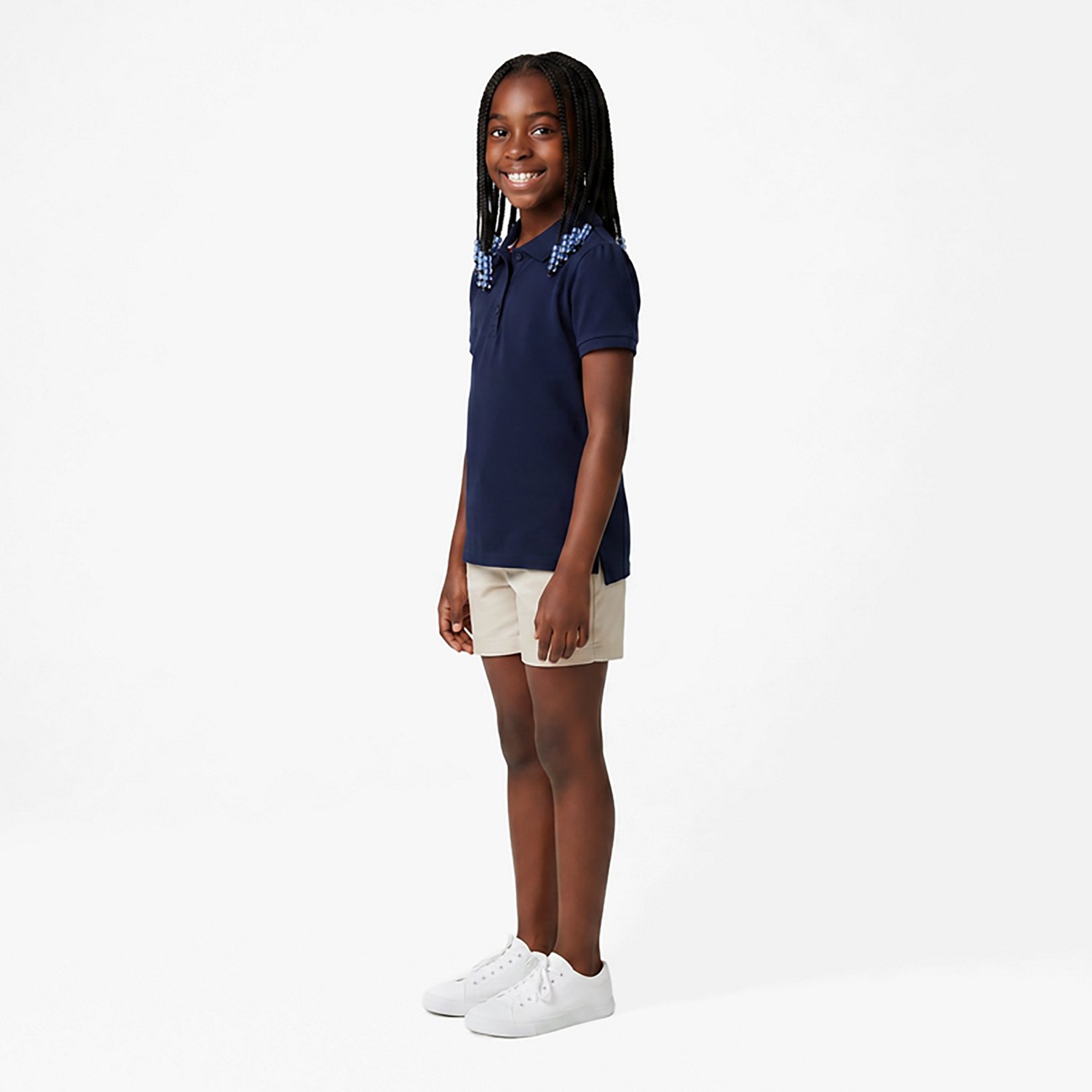 French Toast Girls' Short Sleeve Stretch Pique Polo Shirt - view number 3