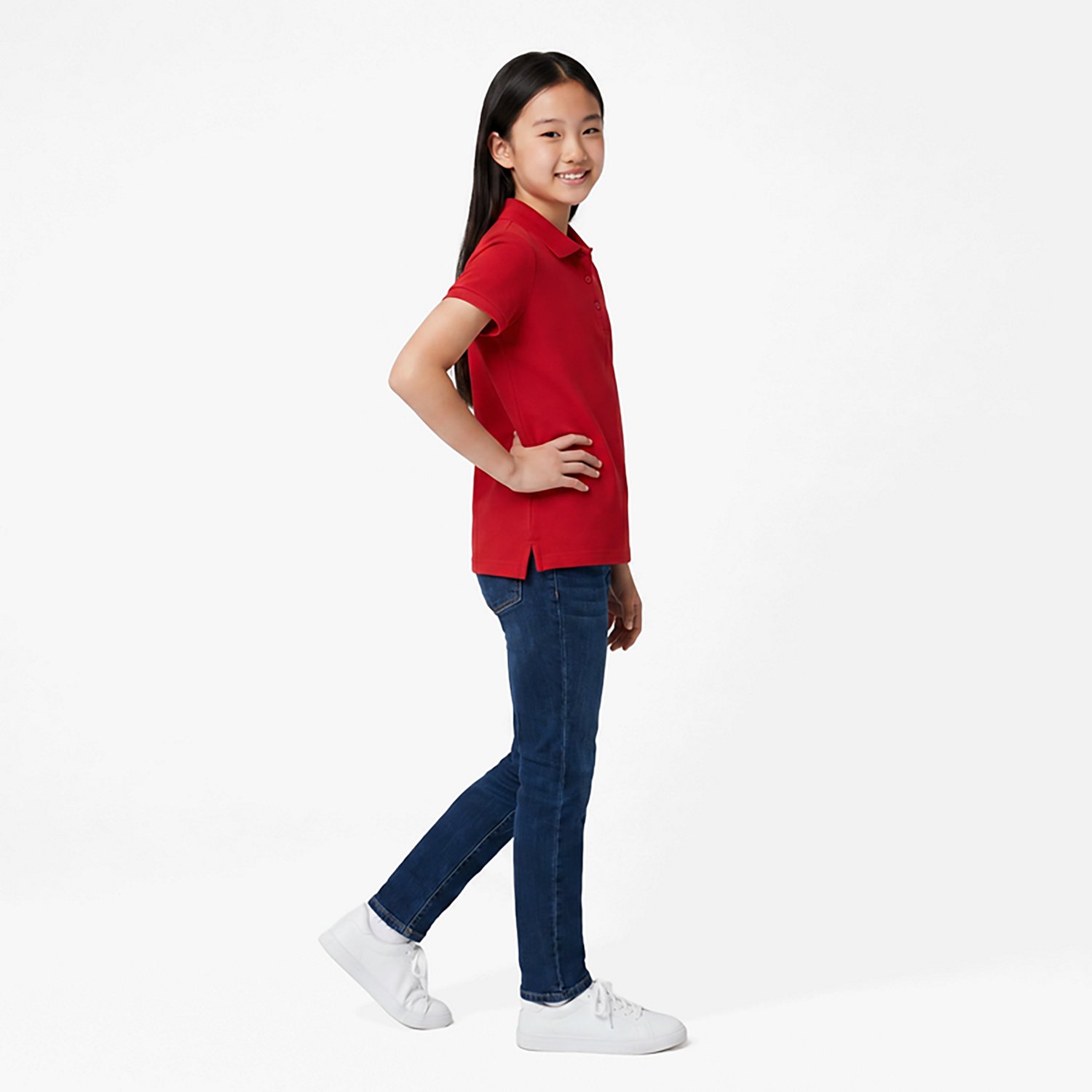 French Toast Girls' Short Sleeve Stretch Pique Polo Shirt - view number 2