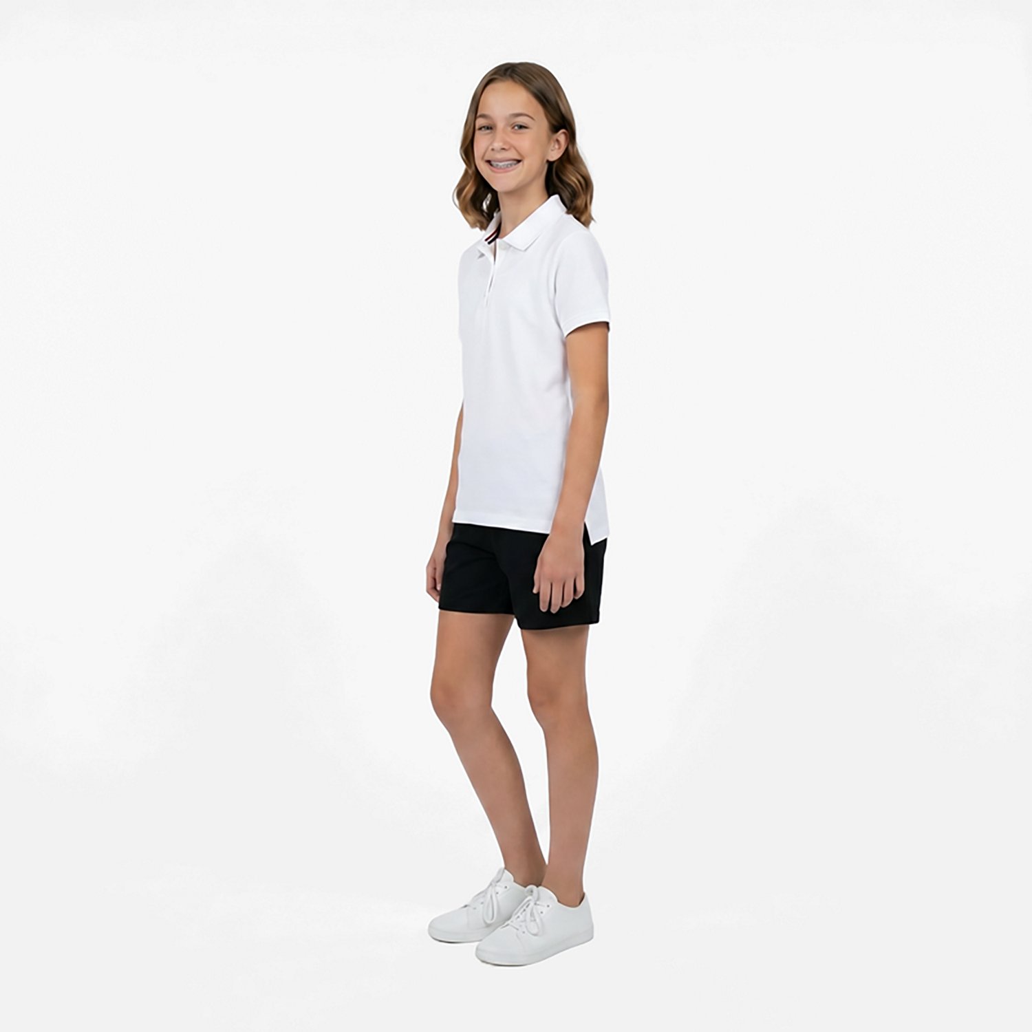 French Toast Girls' Short Sleeve Stretch Pique Polo Shirt - view number 3