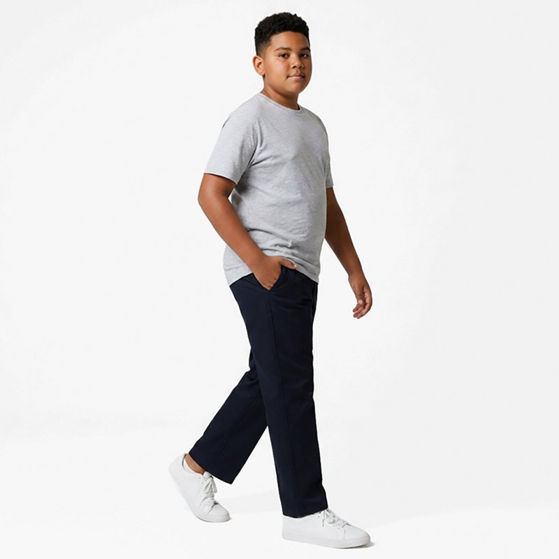 French Toast Relaxed Fit Pull-On Pant Little & Big Kid Boys Straight Relaxed Fit Flat Front Pant, 12, Blue