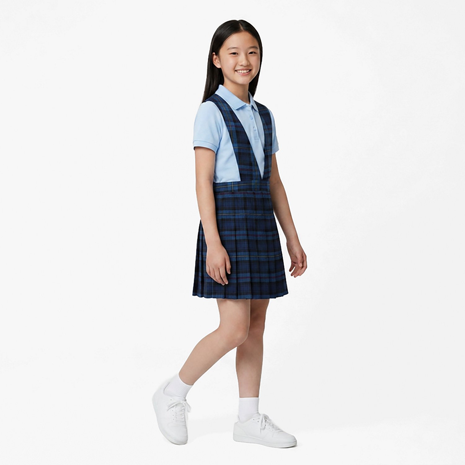 French Toast Girls' V-neck Pleated Plaid Jumper - view number 2