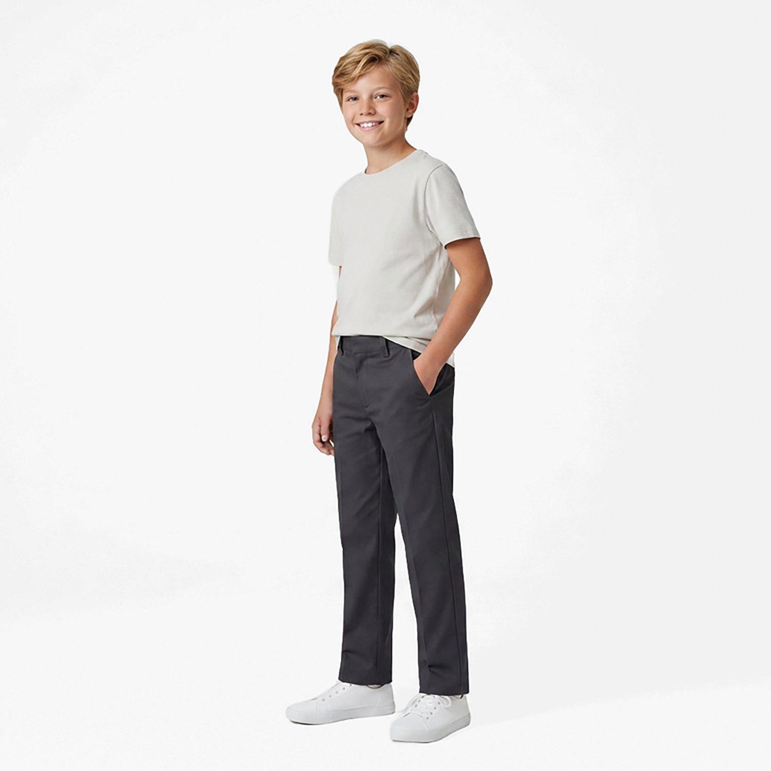 French Toast Boys' Slim Adjustable Waist Double Knee Pants                                                                       - view number 3