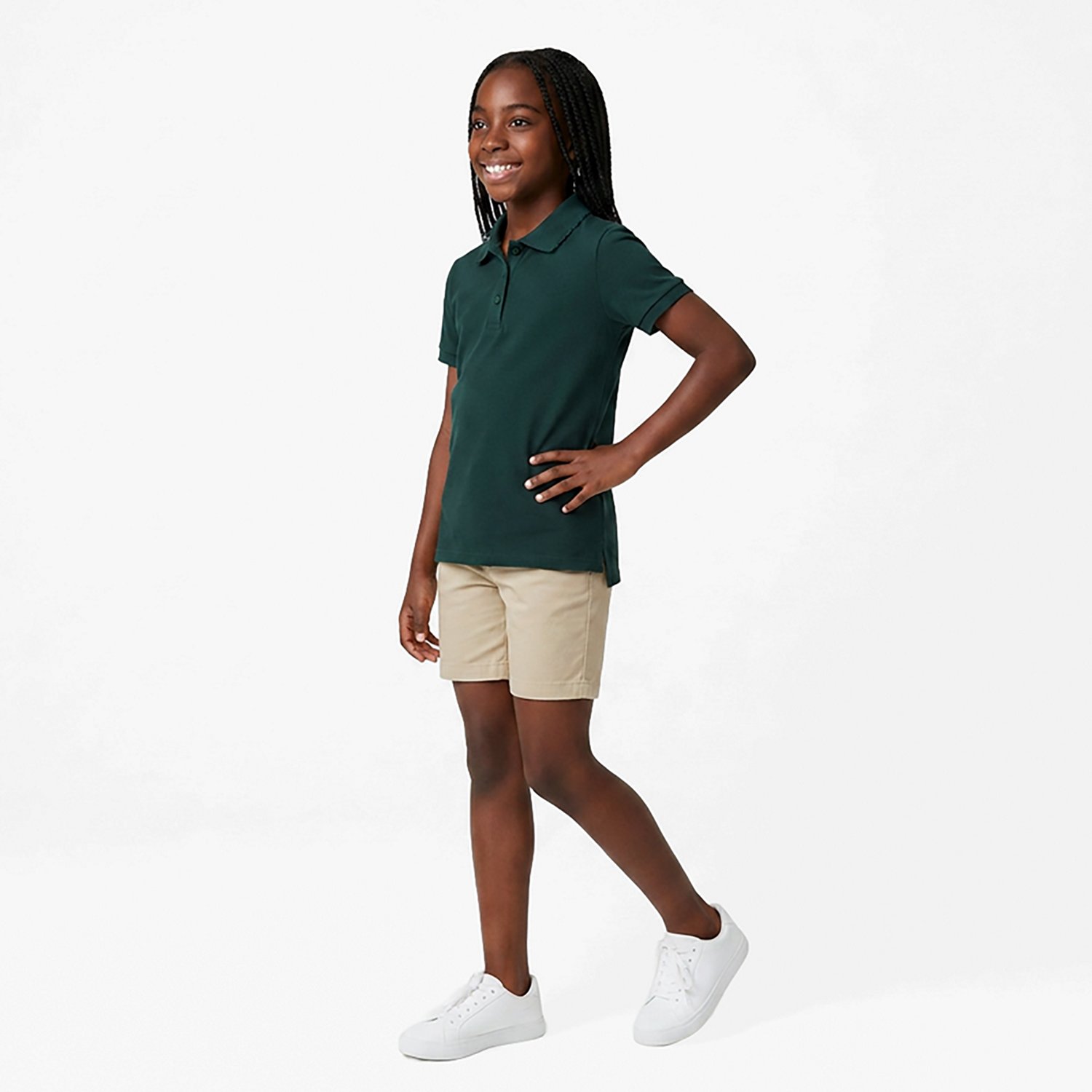 French Toast @School Girls' Picot Collar Interlock School Polo Shirt