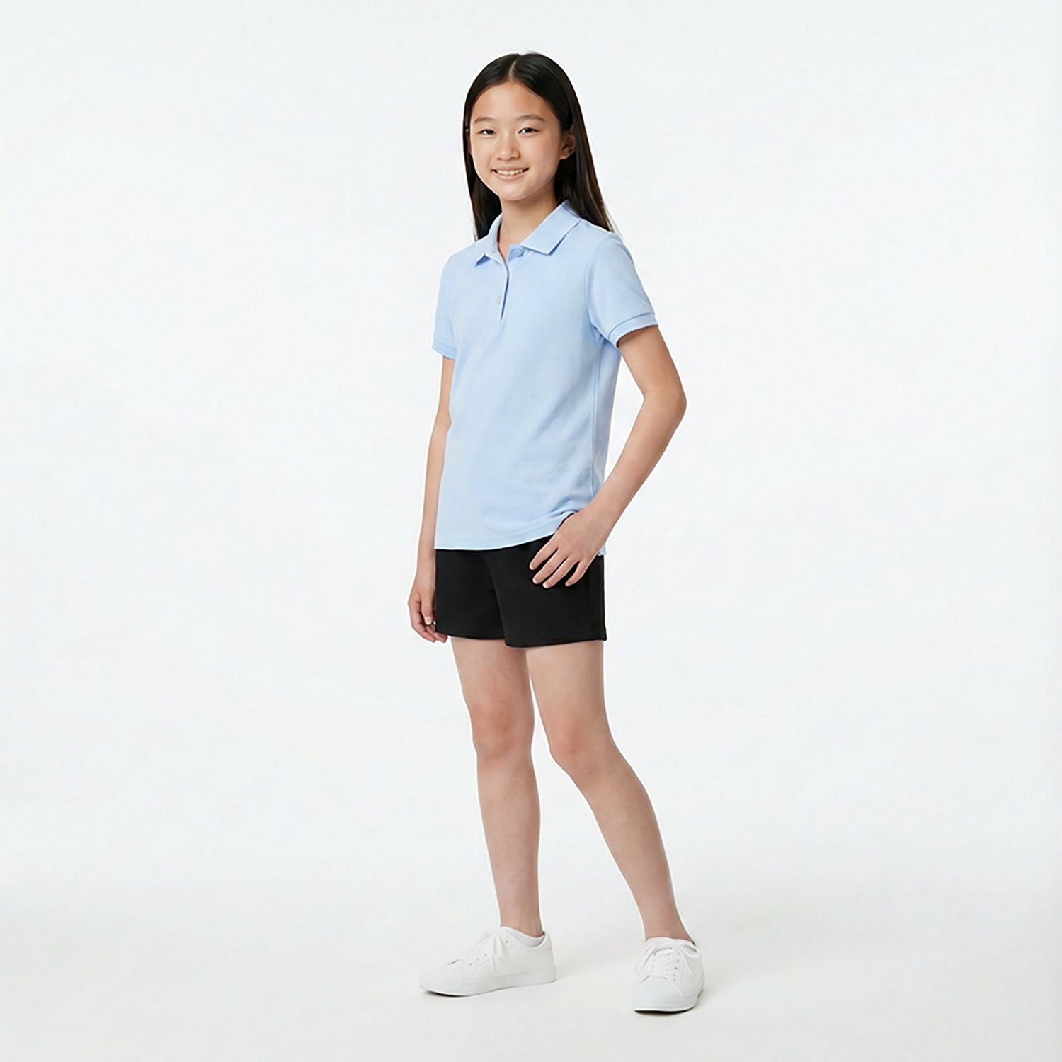 French Toast @School Girls' Picot Collar Interlock School Polo Shirt - view number 3