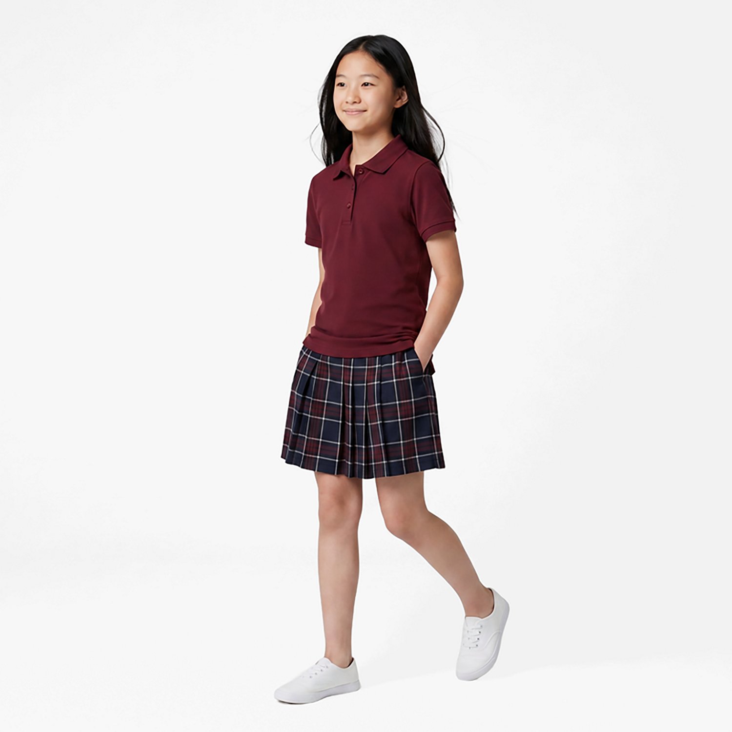French Toast @School Girls' Picot Collar Interlock School Polo Shirt - view number 3