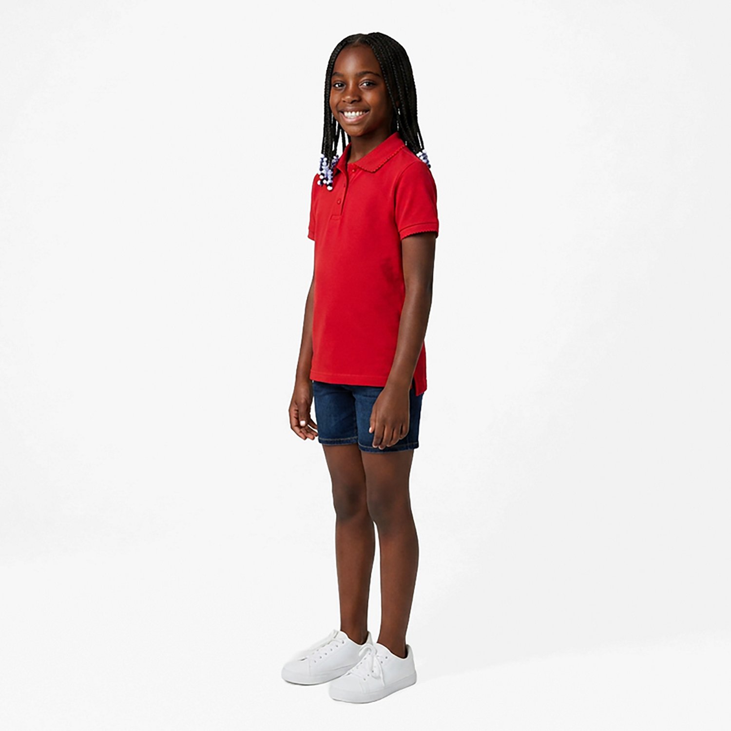 French Toast @School Girls' Picot Collar Interlock School Polo Shirt - view number 3