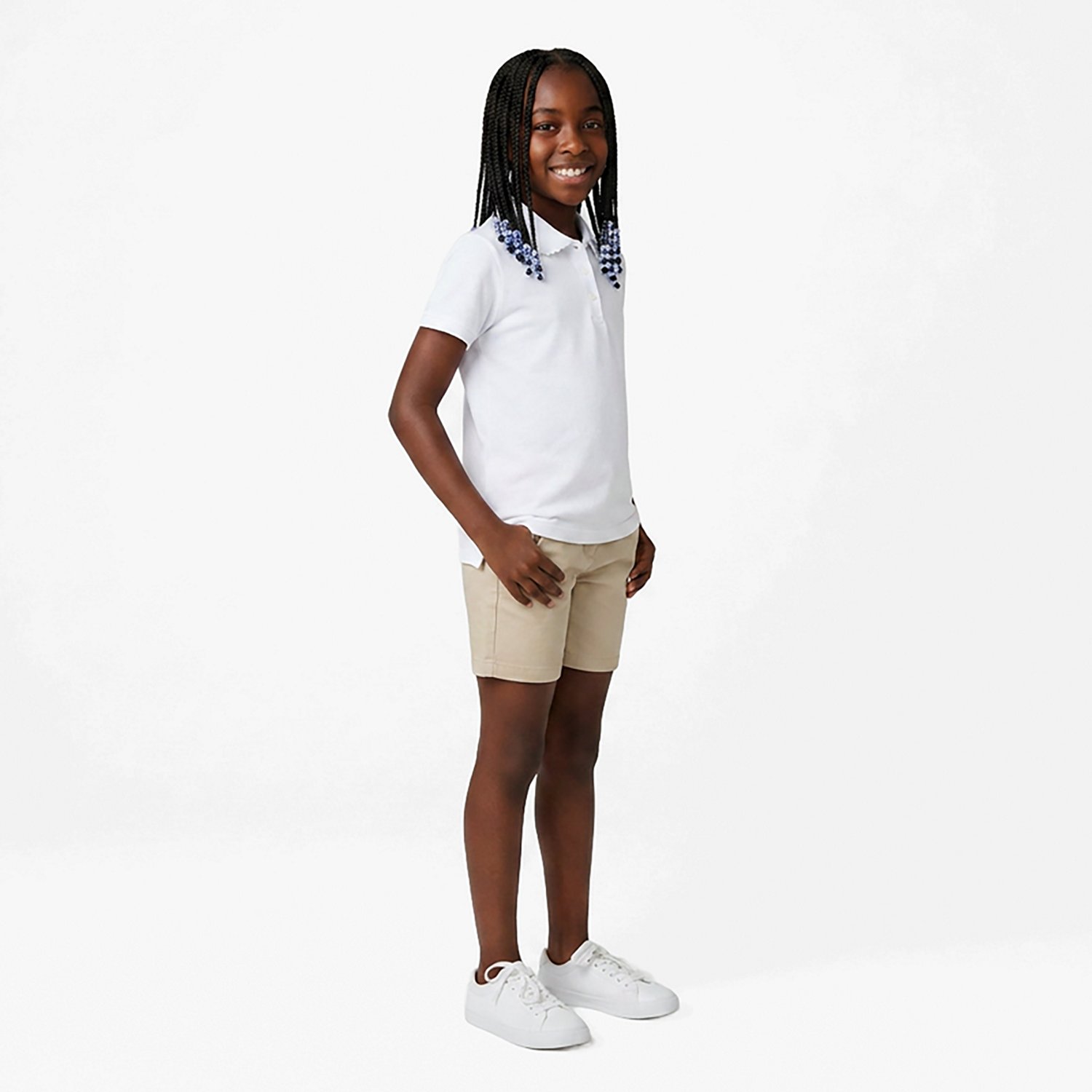 French Toast @School Girls' Picot Collar Interlock School Polo Shirt - view number 2