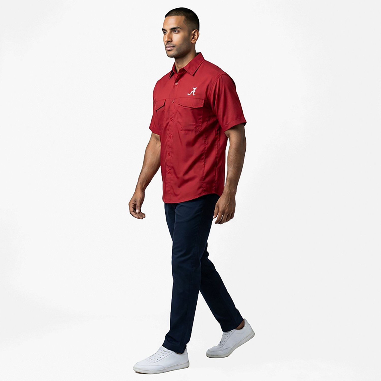 Antigua Men's University of Alabama Game Day Woven Fishing Shirt - view number 2