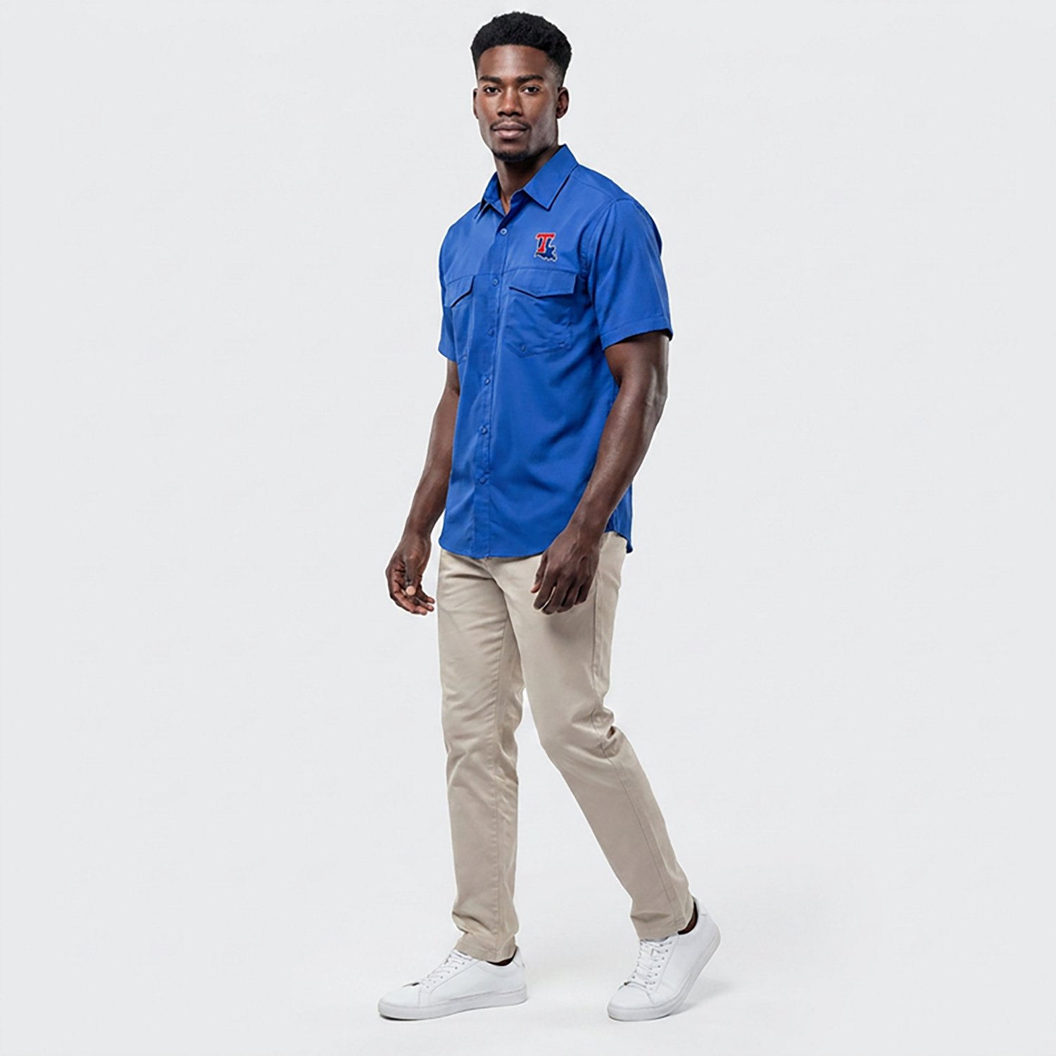 Antigua Men's Louisiana Tech University Game Day Woven Fishing Shirt - view number 2