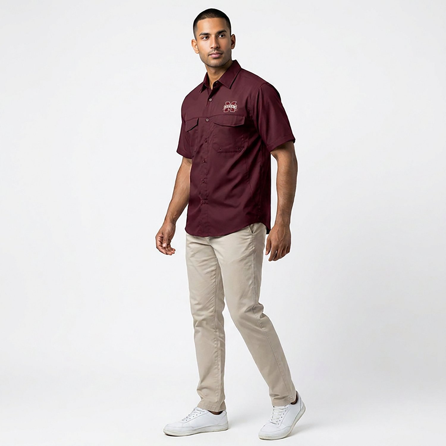 Antigua Men's Mississippi State University Game Day Woven Fishing Shirt