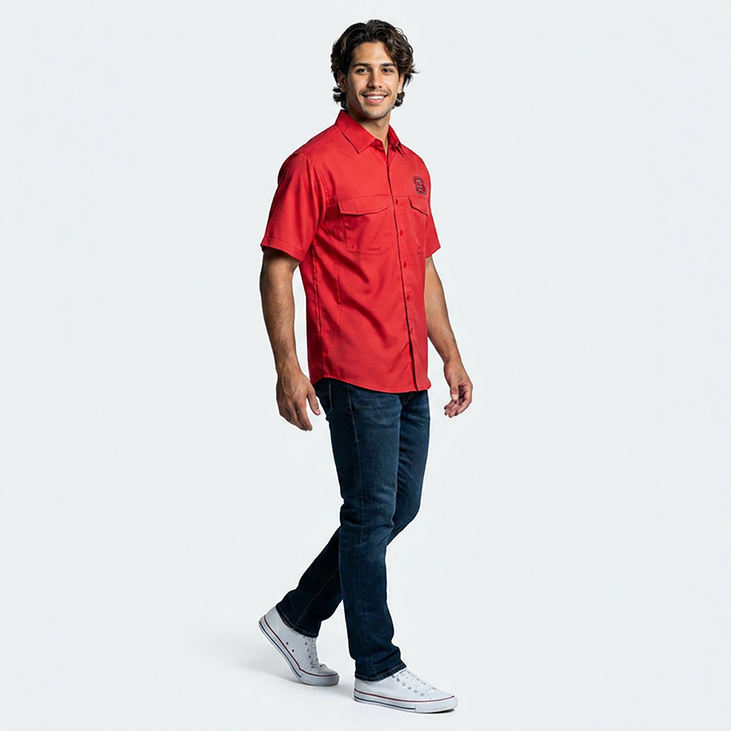 Antigua Men's North Carolina State University Game Day Woven Fishing Shirt - view number 2