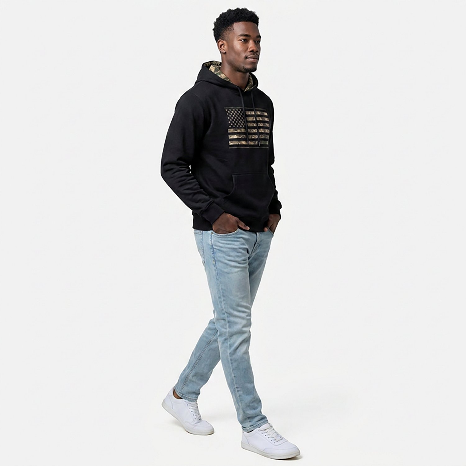 Buck Wear Men's Camo Stars & Stripes Hoodie - view number 3