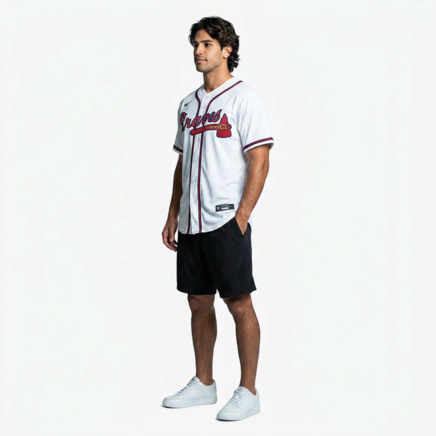 Nike Men's Atlanta Braves Ronald Acuna Jr. Official Replica Home Jersey - view number 3