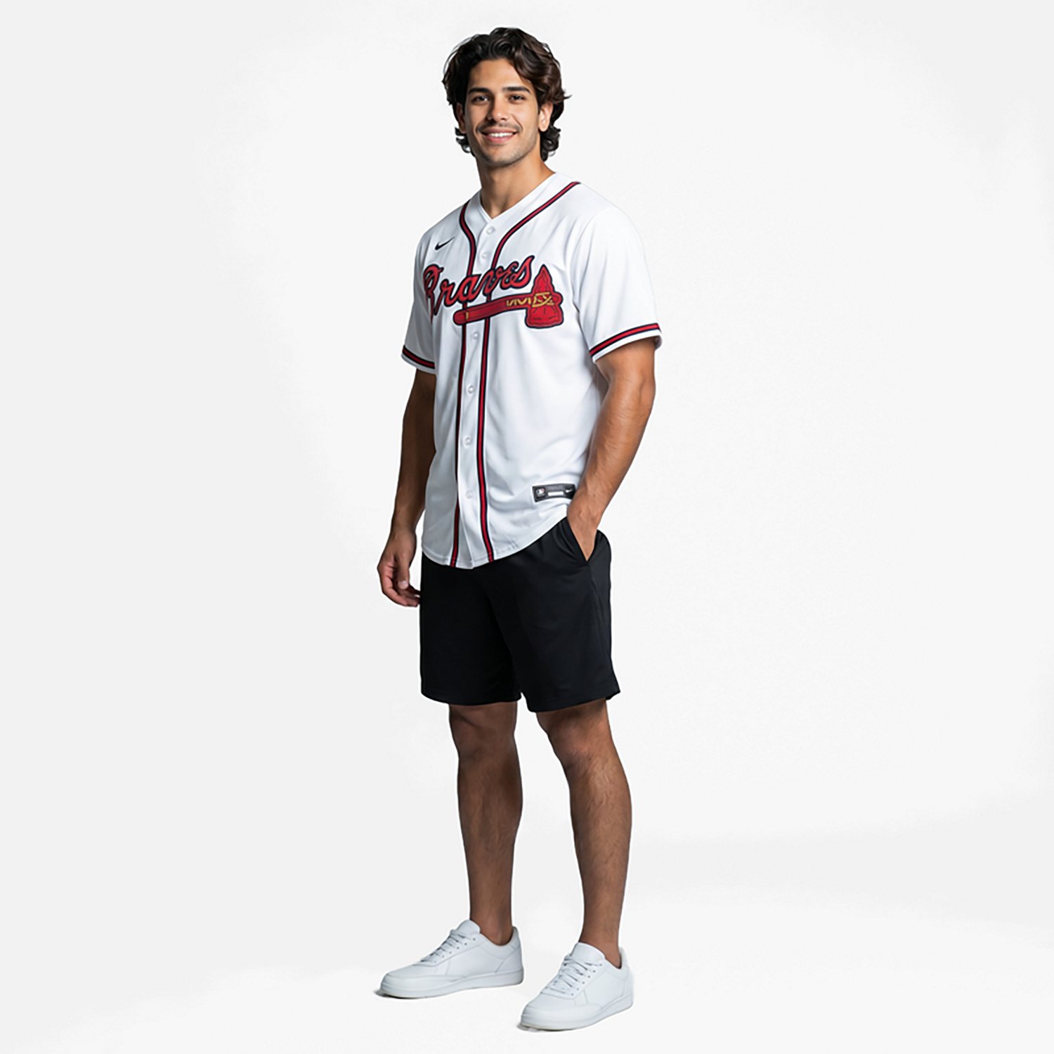 Nike Men's Atlanta Braves Blank Official Replica Home Jersey - view number 3
