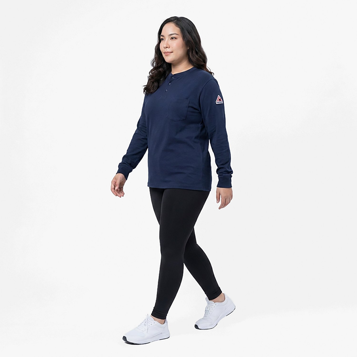 Bulwark Women's Flame Resistant Tagless Henley Long Sleeve Work Shirt                                                            - view number 3