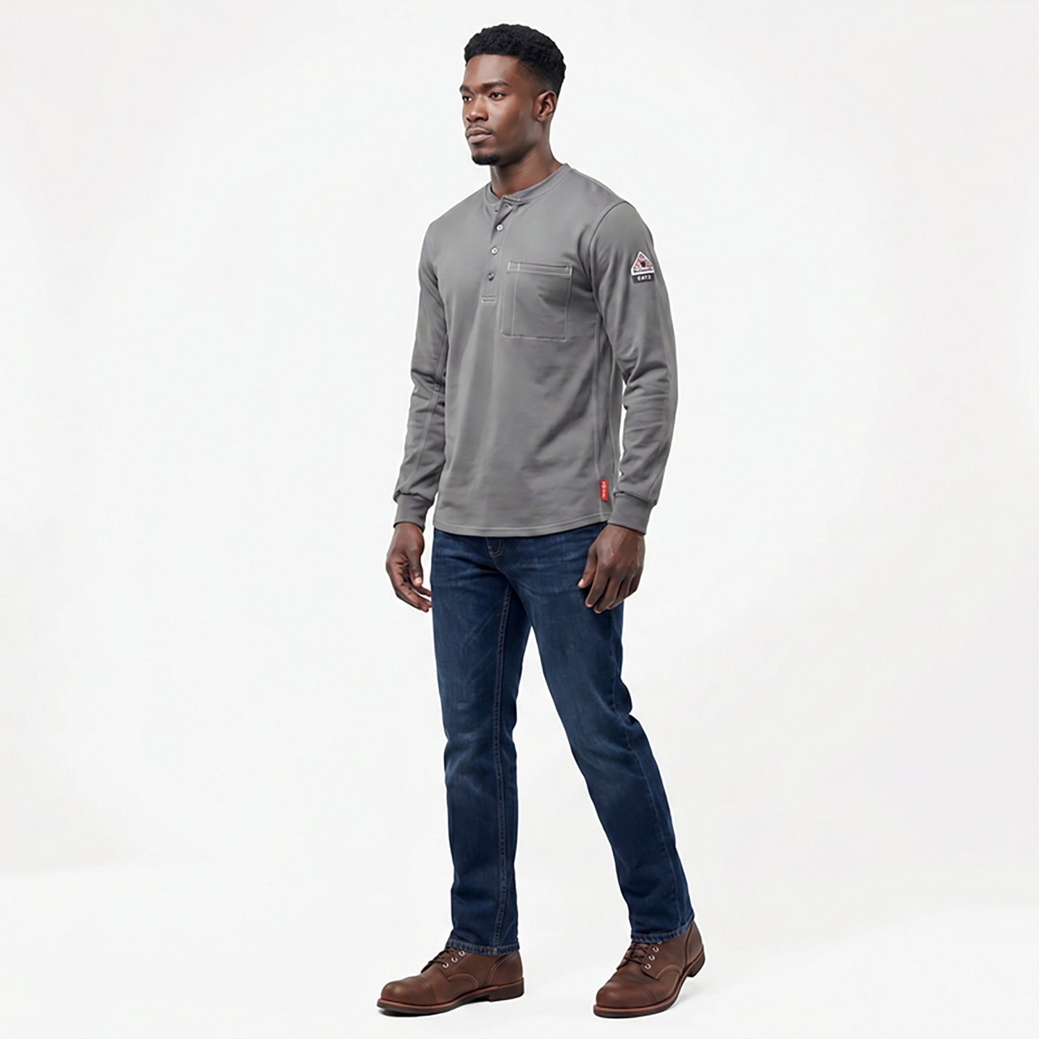 Bulwark Men's iQ Series Henley Long Sleeve Work Shirt - view number 3