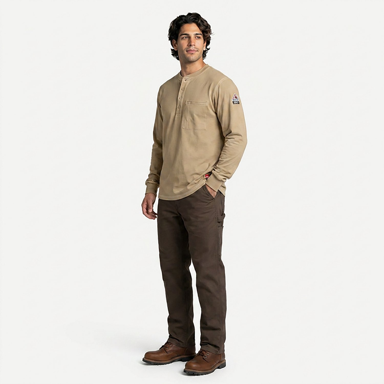 Bulwark Men's iQ Series Henley Long Sleeve Work Shirt