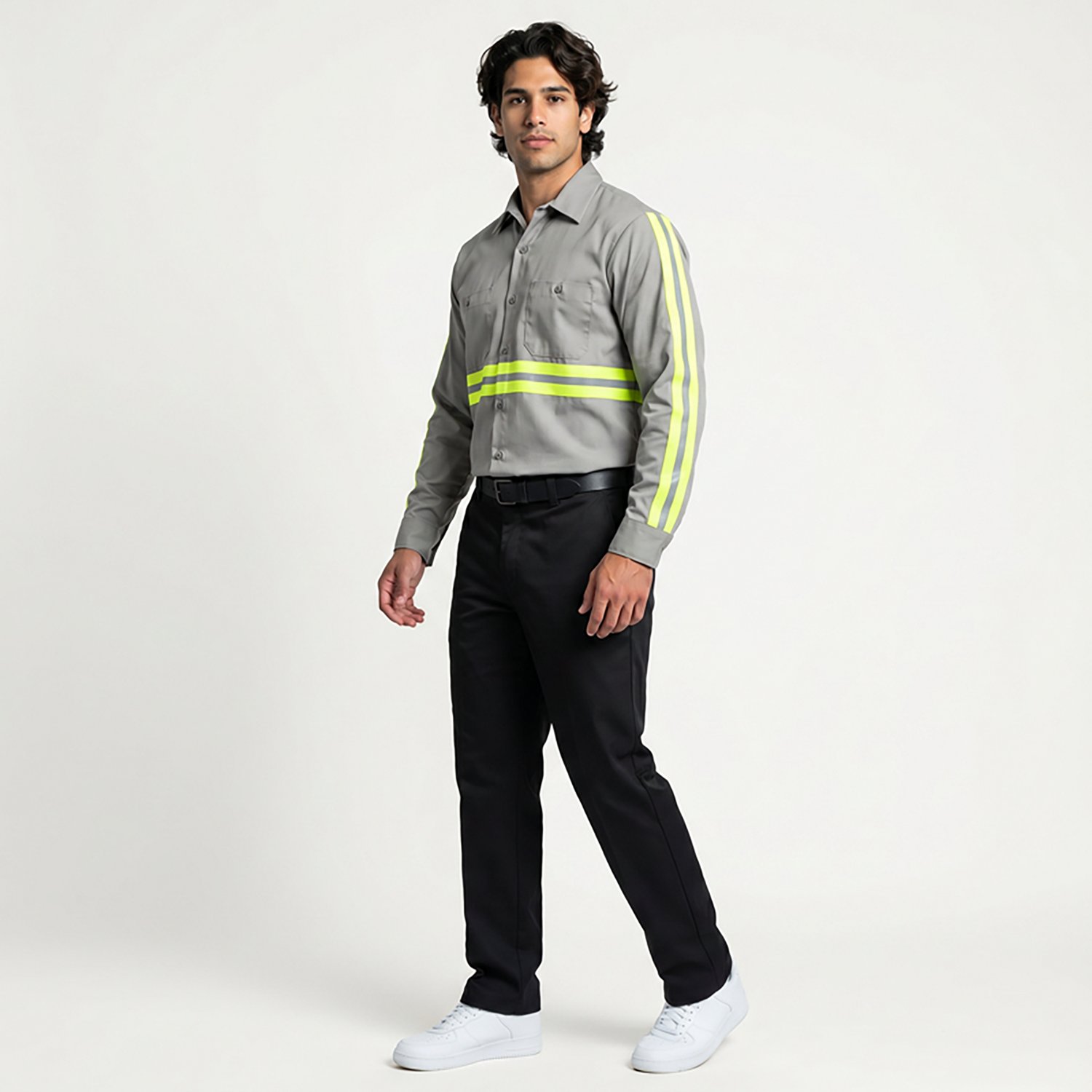 Red Kap Men's Enhanced Visibility Long Sleeve Cotton Work Shirt