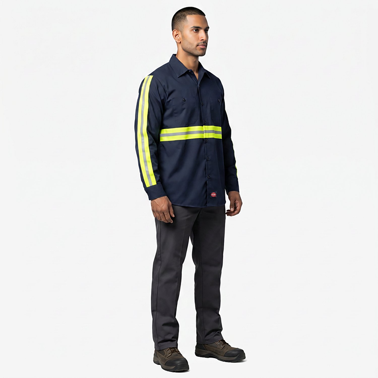 Red Kap Men's Enhanced Visibility Long Sleeve Cotton Work Shirt - view number 3