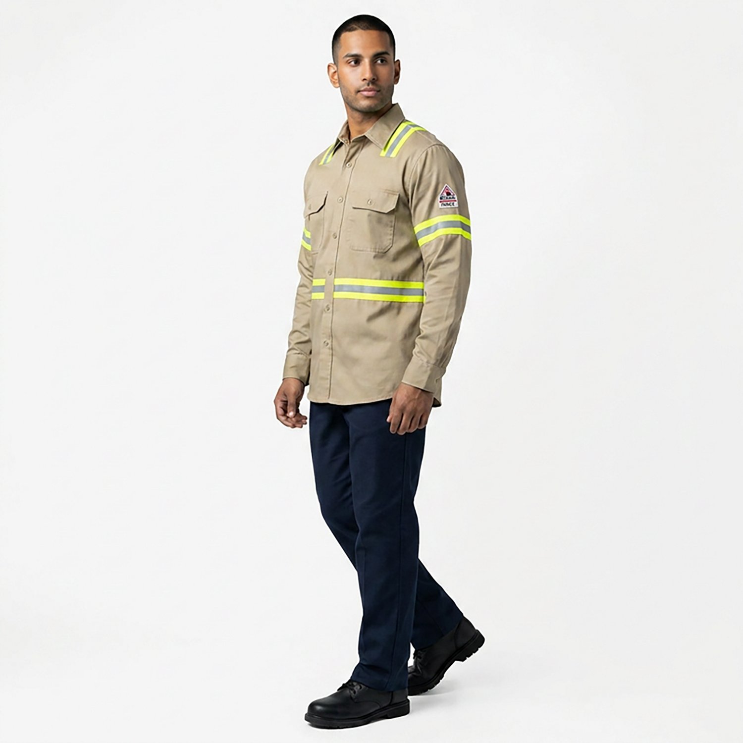 Bulwark Men's Midweight Flame Resistant Enhanced Visibility Uniform Shirt