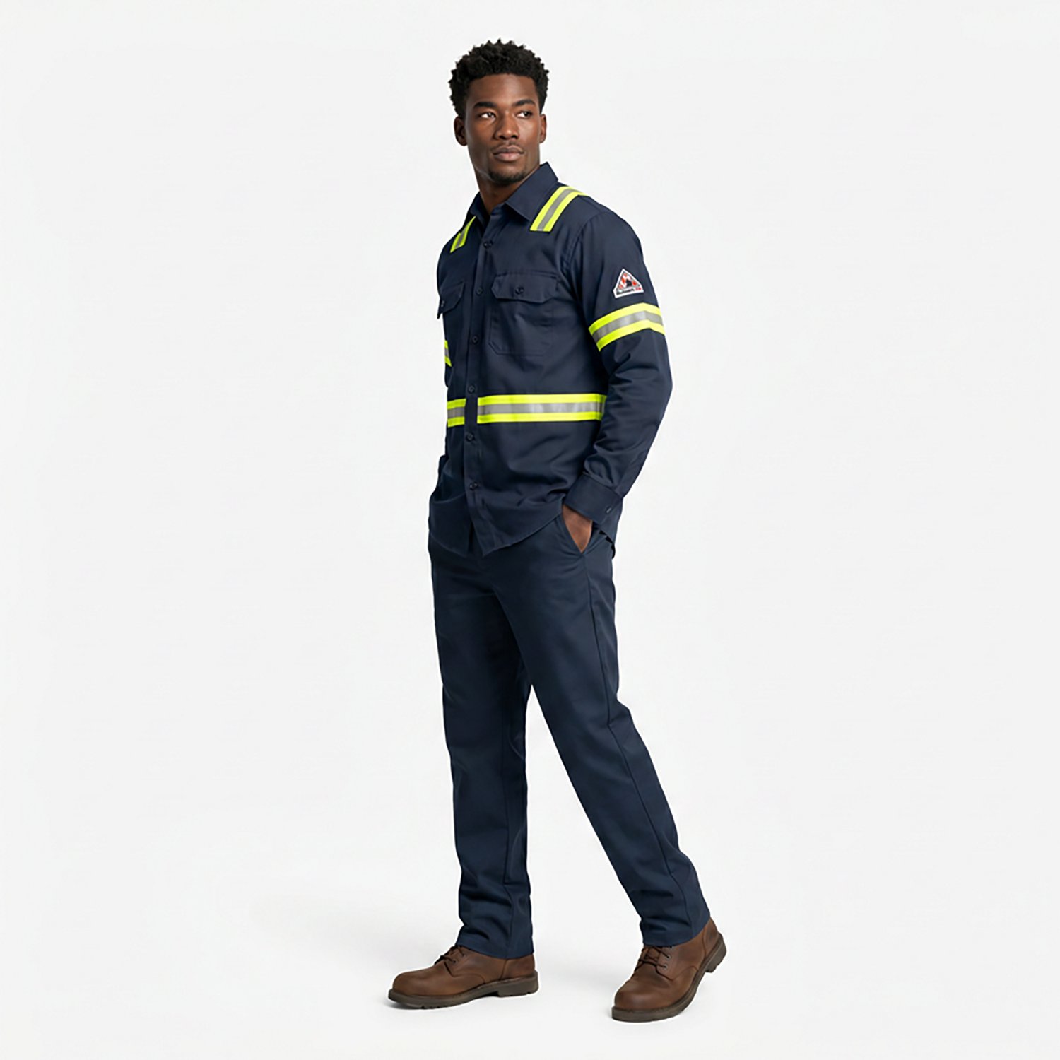 Bulwark Men's Midweight Flame Resistant Enhanced Visibility Uniform Shirt - view number 3