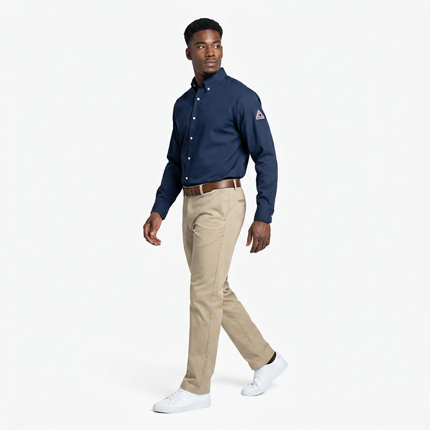 Bulwark Men's Concealed Gripper Pocketless Midweight Flame Resistant Long Sleeve Work Shirt - view number 3