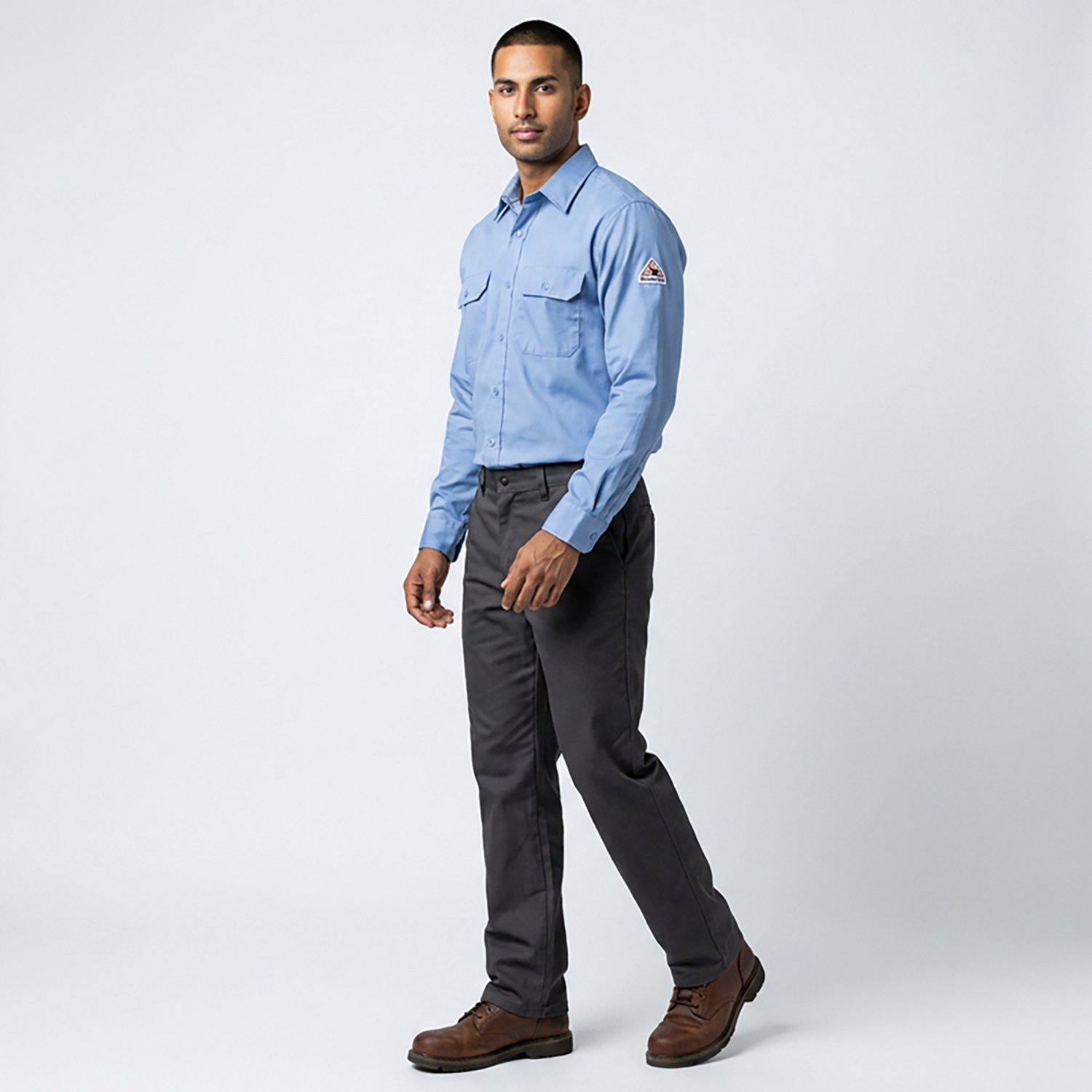 Bulwark Men's Lightweight Flame Resistant Chambray Uniform Dress Shirt - view number 3