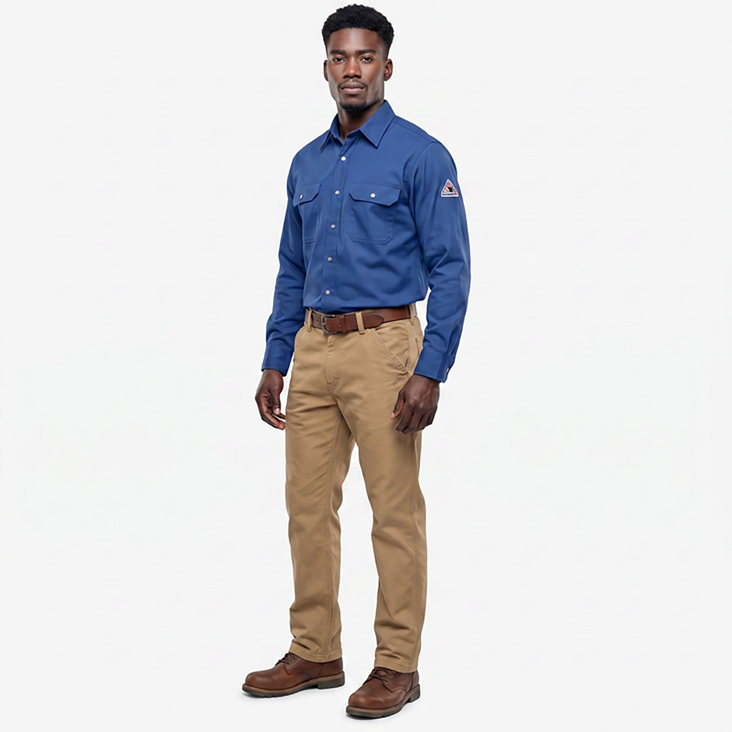 Bulwark Men's Lightweight Nomex Flame Resistant Snap ont Shirt