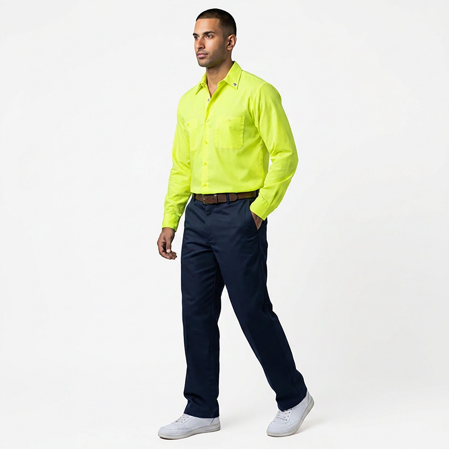 Red Kap Men's Enhanced Visibility Solid Long Sleeve Work Shirt                                                                   - view number 3