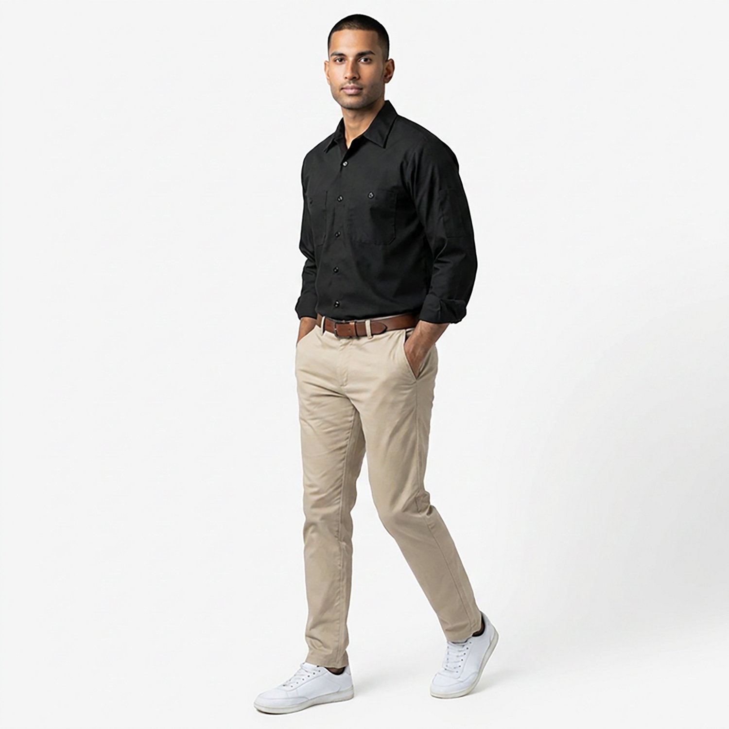 Red Kap Men's Solid Long Sleeve Crew Shirt