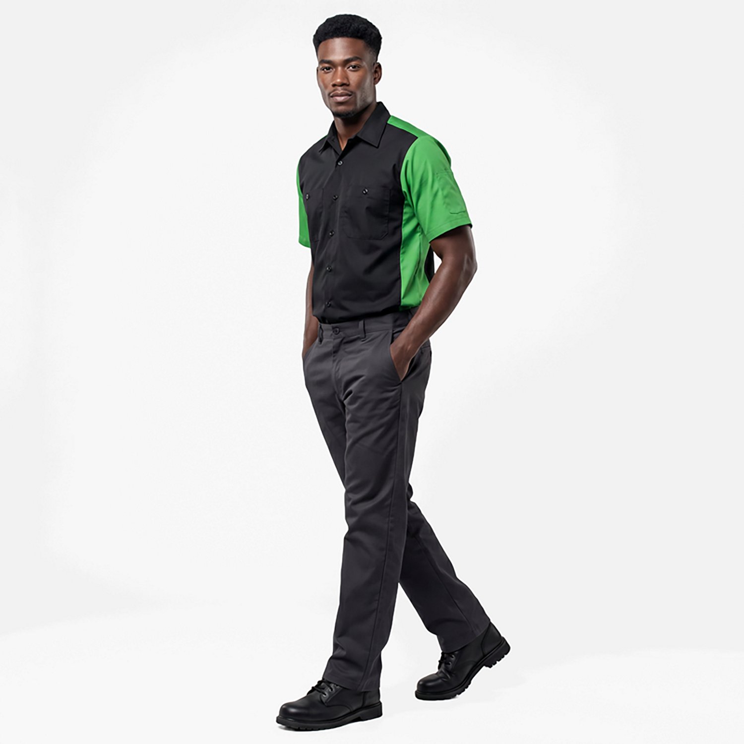 Red Kap Men's 2-Tone Crew Short Sleeve Shirt