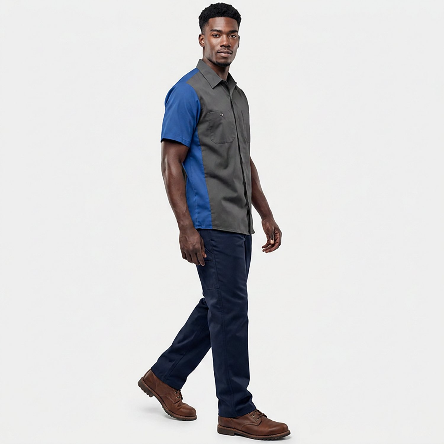 Red Kap Men's 2-Tone Crew Short Sleeve Button Down Shirt - view number 3