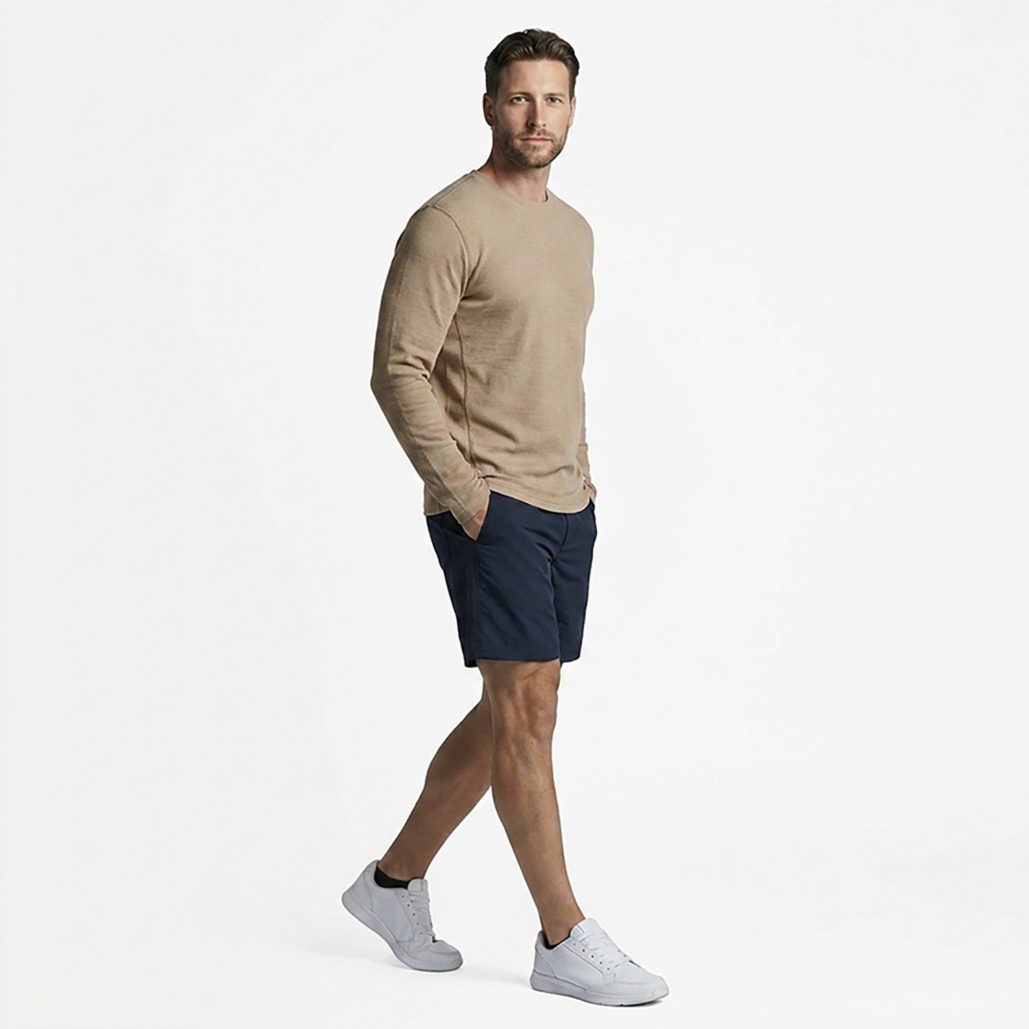 Magellan Outdoors Men's Base Camp Thermal Heathered Long Sleeve Crew Top                                                         - view number 2