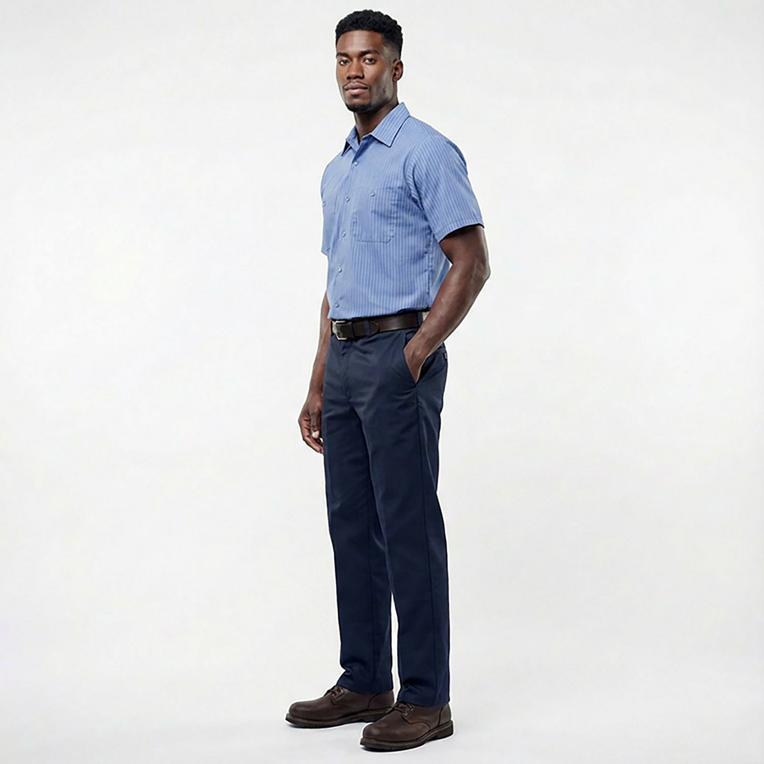 Red Kap Men's Industrial Stripe Short Sleeve Work Shirt - view number 3