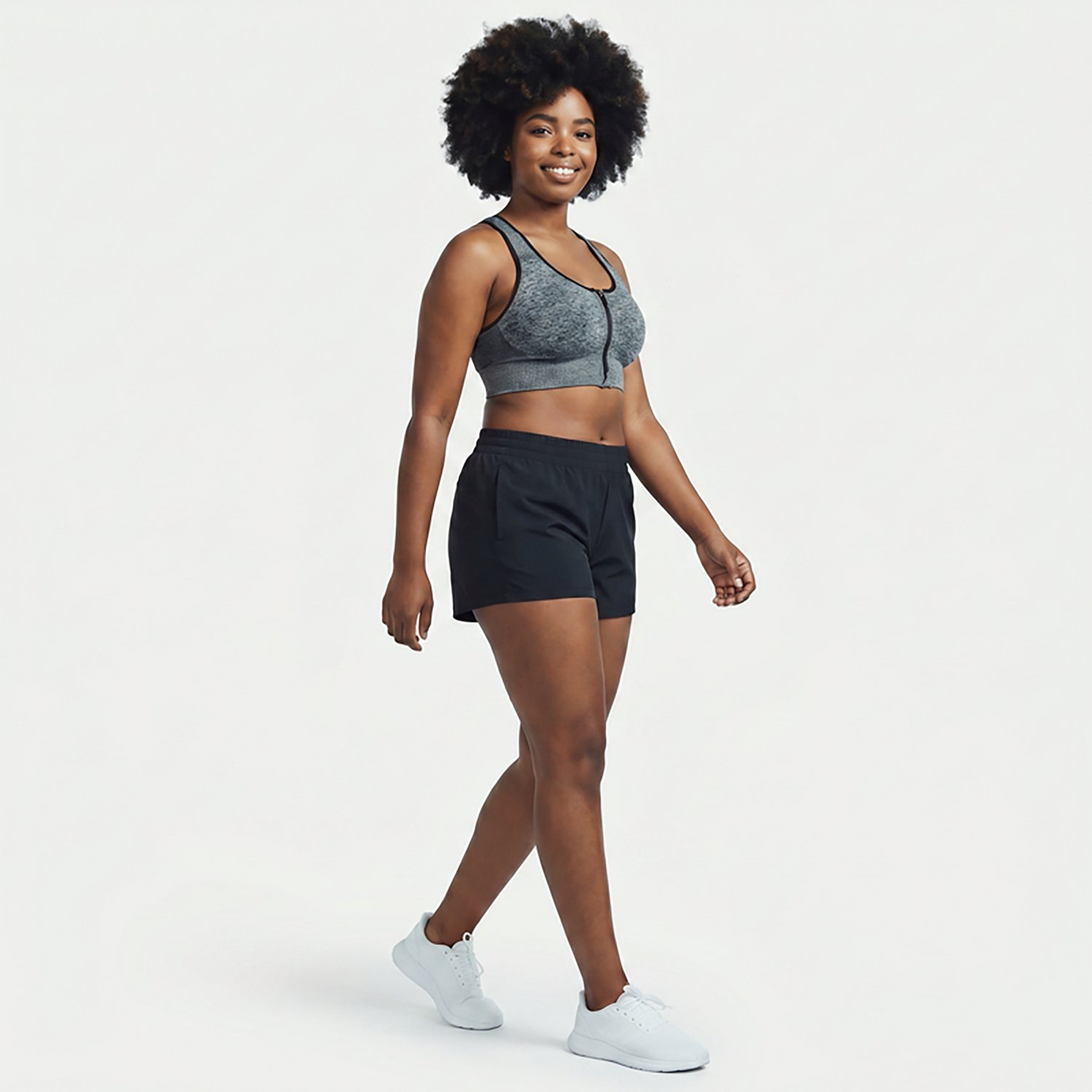 BCG Women's Seamless Zip Front Mid Impact Sports Bra                                                                             - view number 3